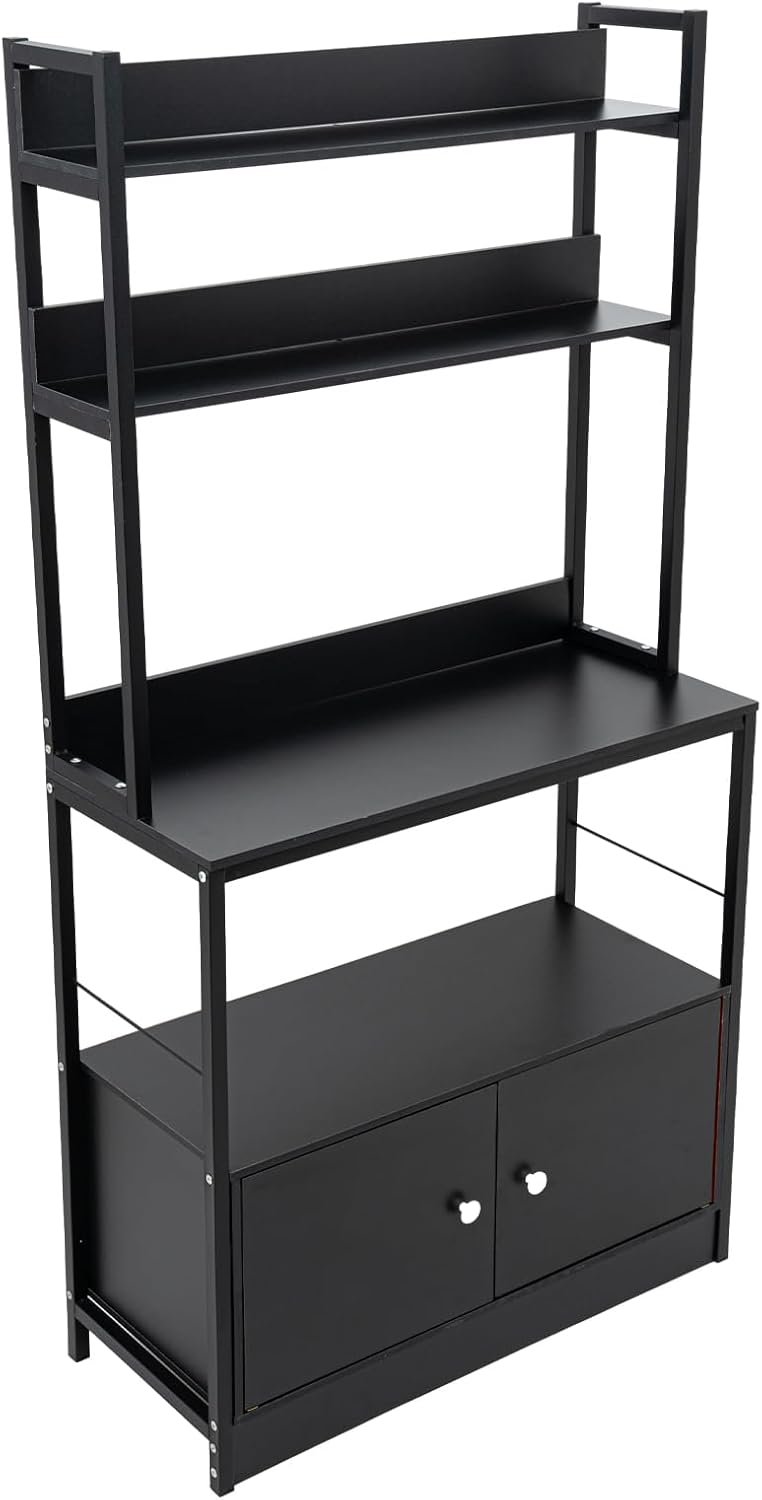 Hanmorfarbi 5-Tier Free Standing Wine Rack Black