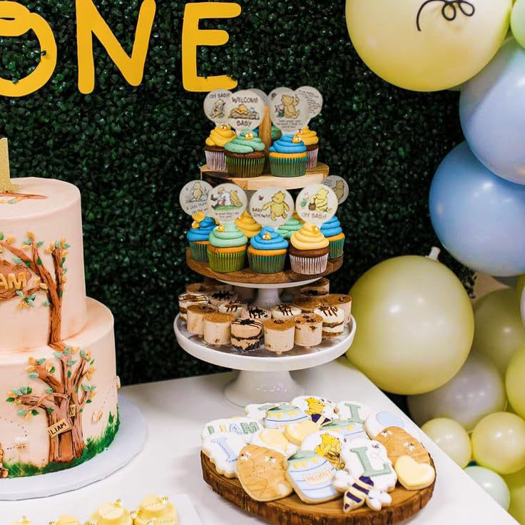 48Pcs Bear Themed Cupcake Toppers for Baby Showers and Birthday Parties