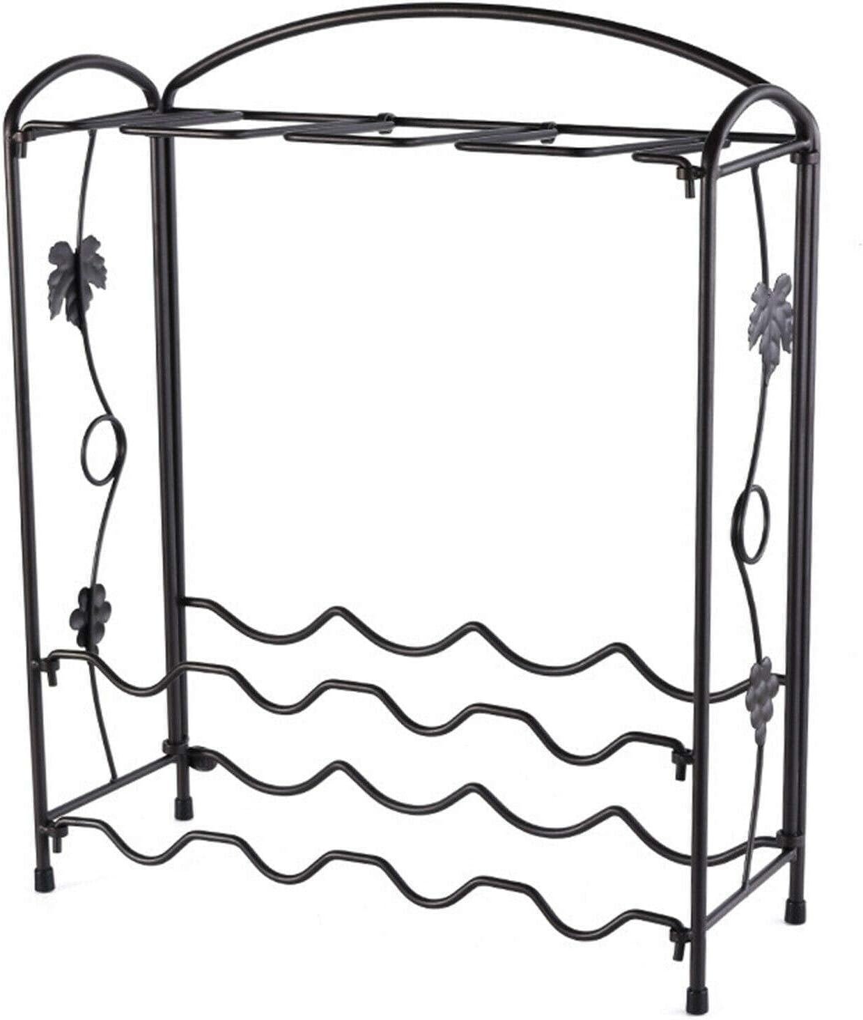 FINANCIALLY LIT Freestanding Black Wine Rack Holder