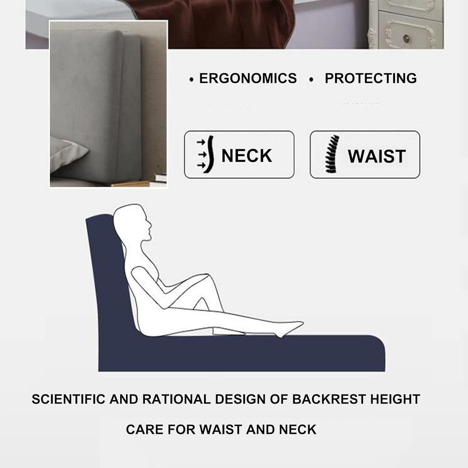 ZZYK Headboard Backrest Pillow for Beds Without Headboard
