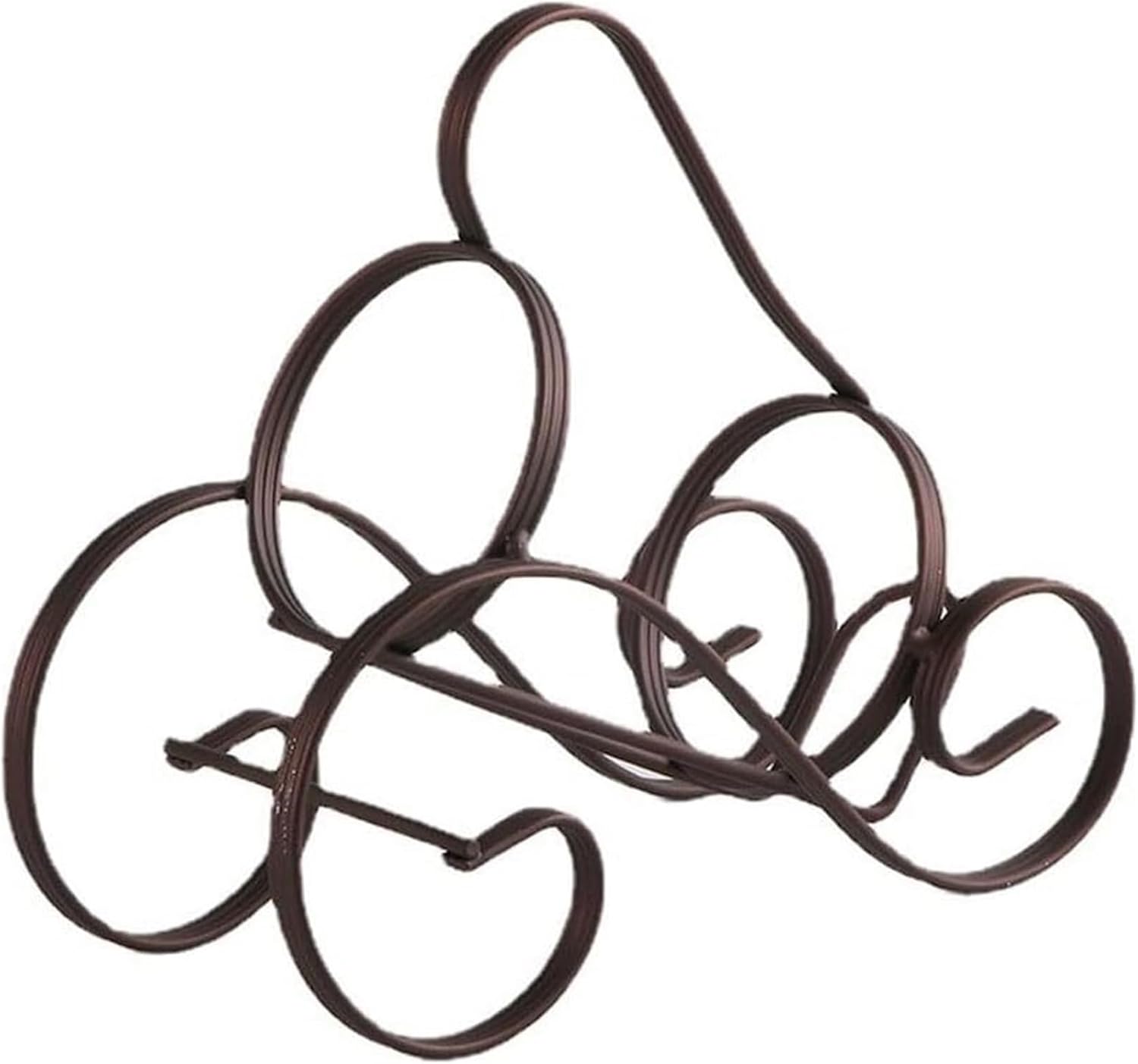 Freestanding S-Shaped Wine Rack with Wrought Iron Design