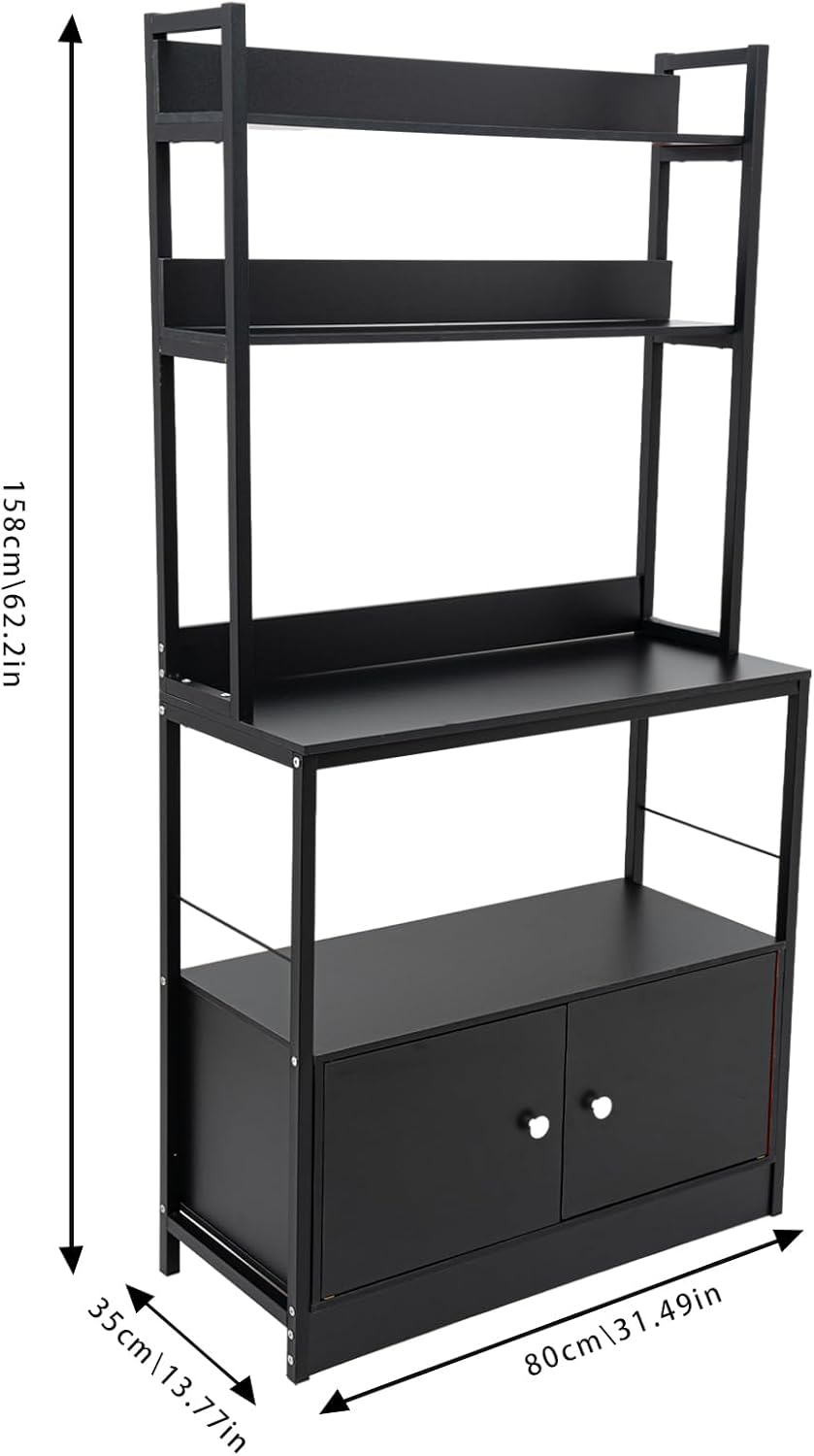 Hanmorfarbi 5-Tier Free Standing Wine Rack Black