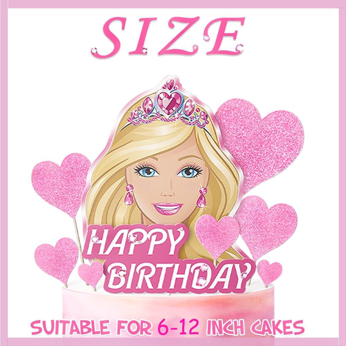 QUEXIAOKANG Girl Cake Topper Set 12 Pcs