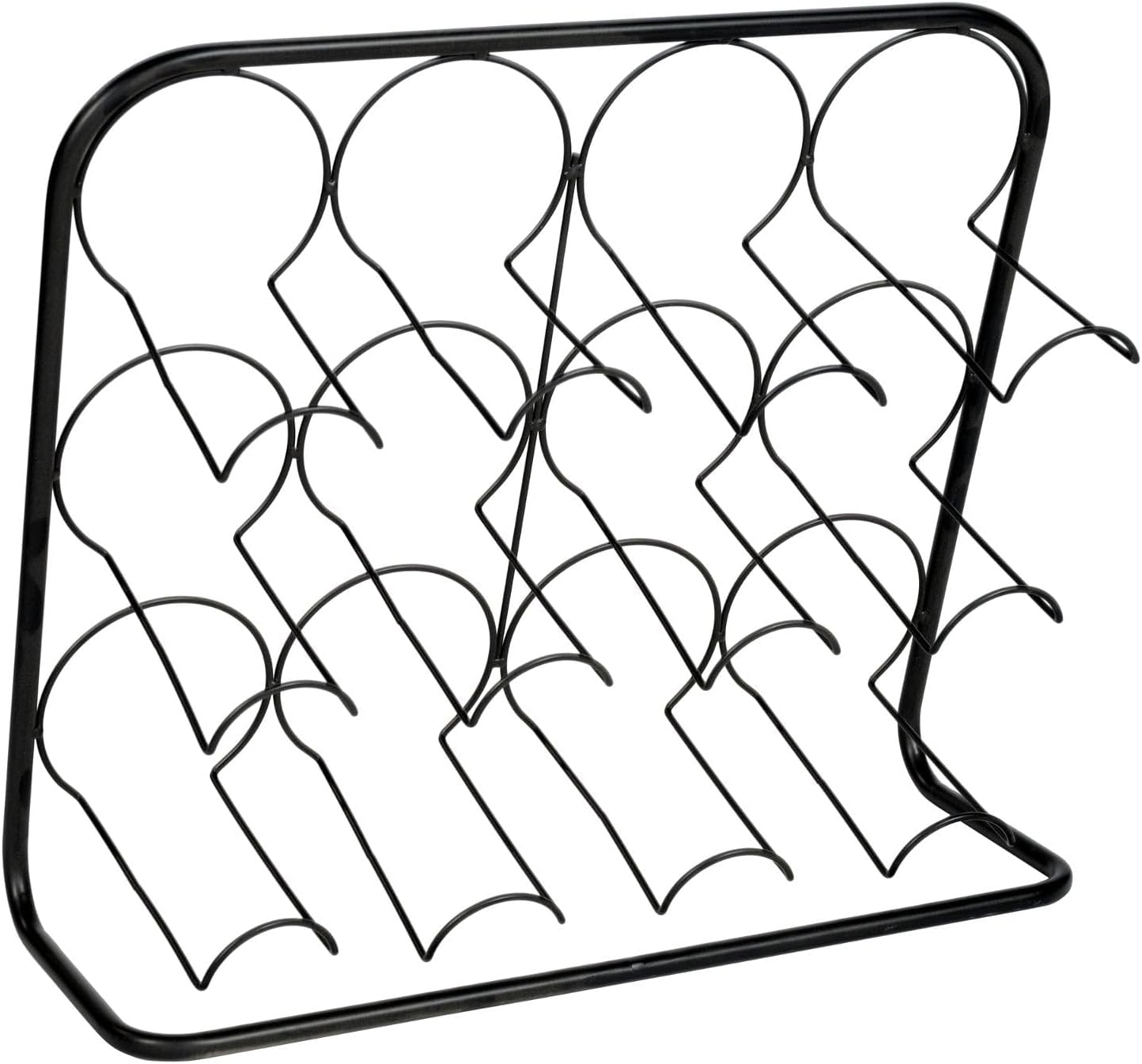 Black Metal Wire Wine Rack for 12 Bottles Freestanding