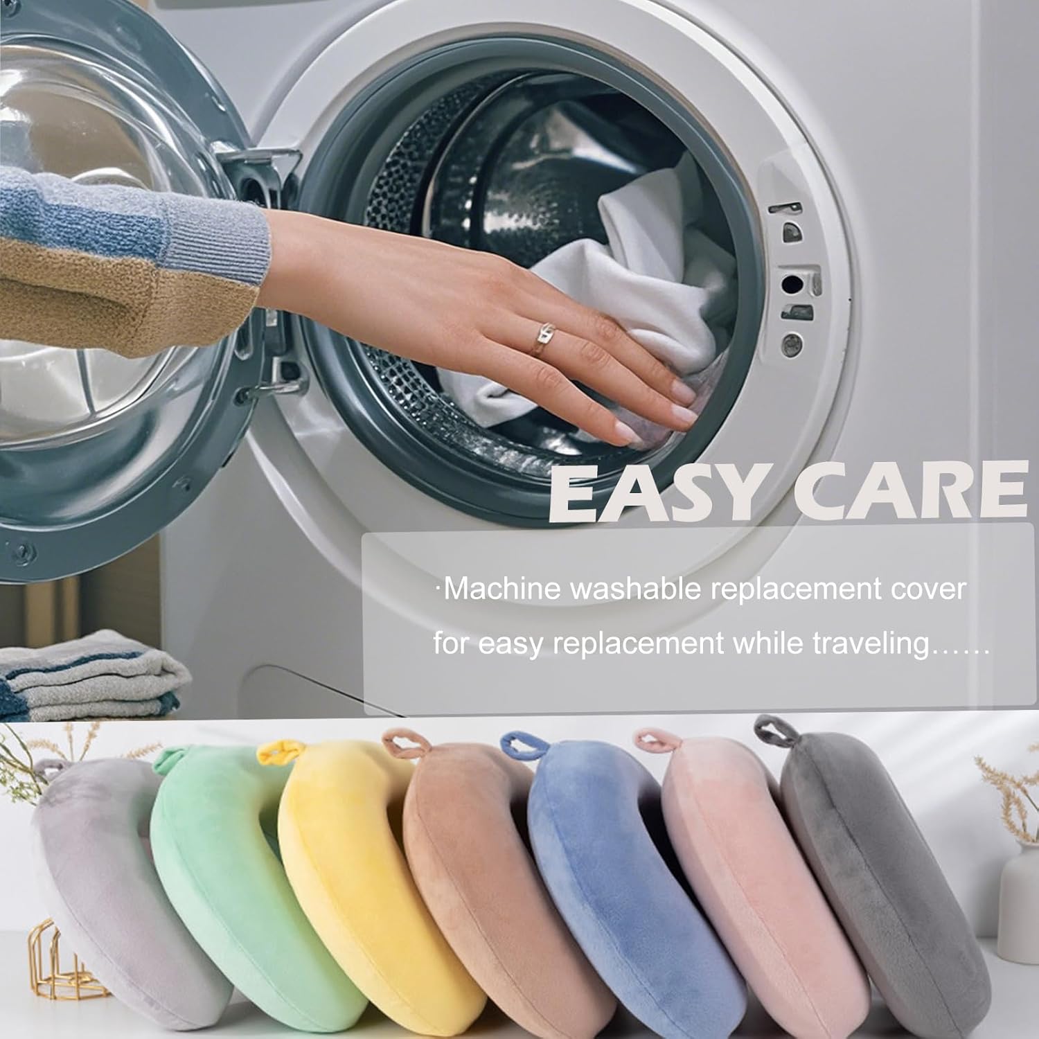 FEIYAUMI Travel Neck Pillow Cover - Soft Washable and Stylish