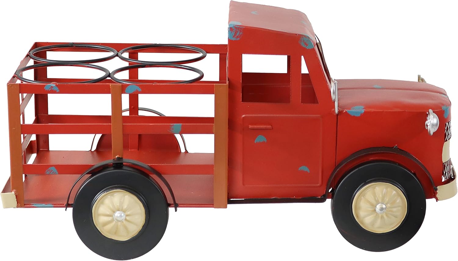 Sunnydaze Rustic Red Truck Wine Rack - Holds 4 Bottles