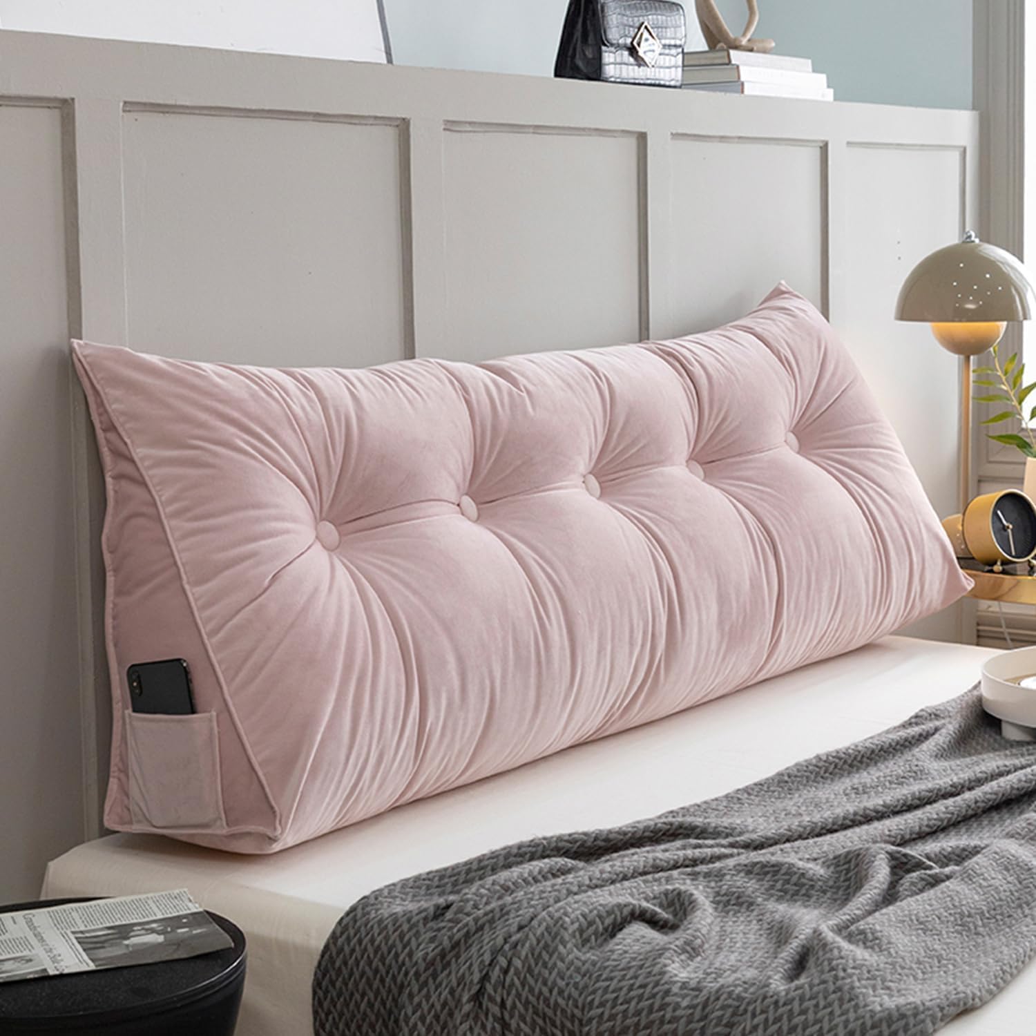 COZMAX Tufted Button Headboard Pillow - Pink Single Size