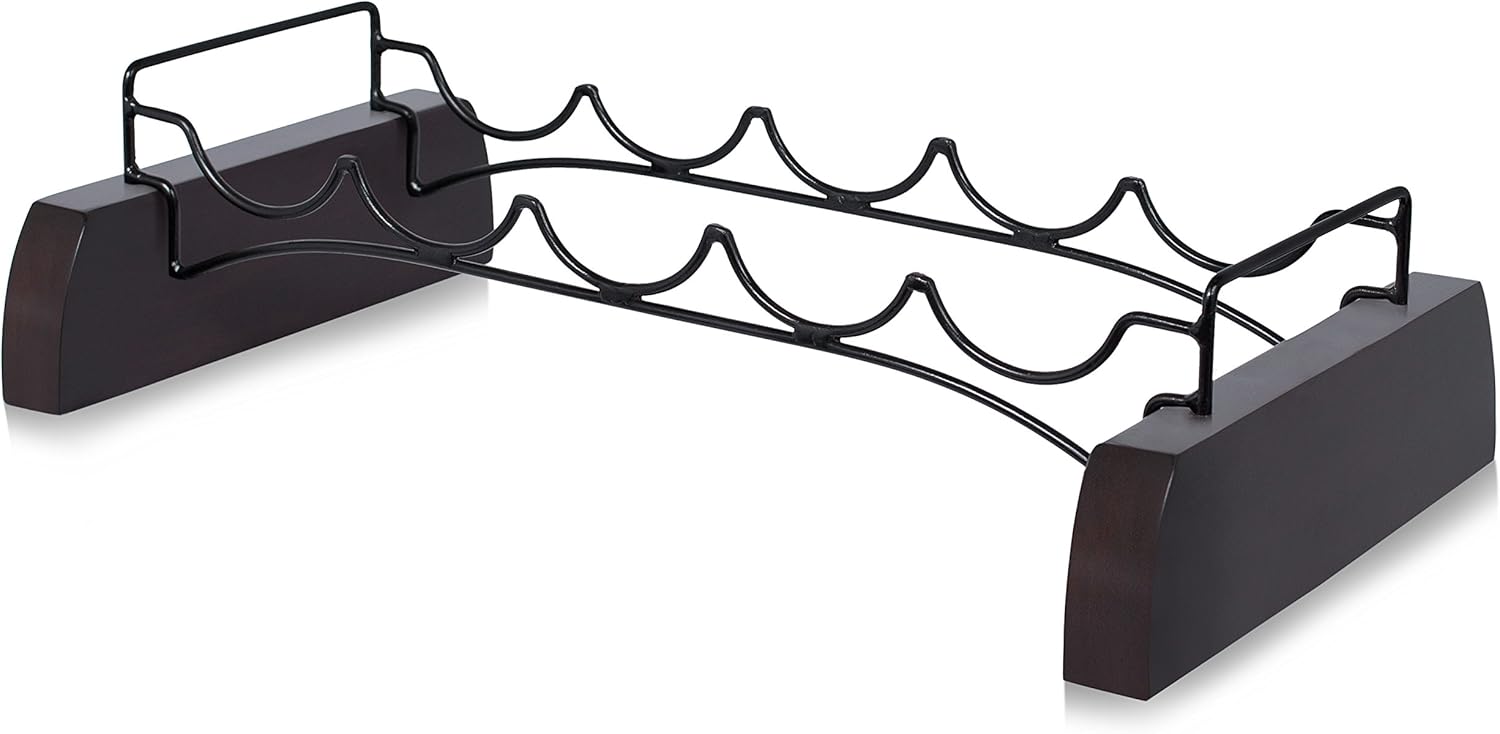 BIRDROCK HOME Stackable Wine Rack Set of 2 Espresso