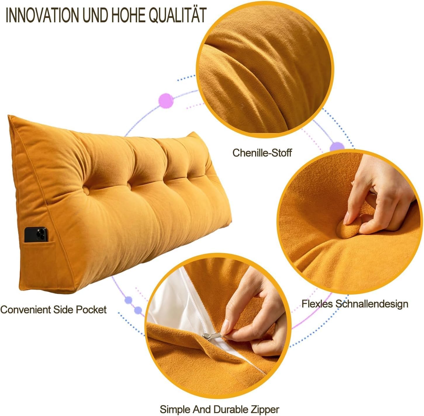 TIST Triangular Wedge Pillow for Back Support and Reading Comfort