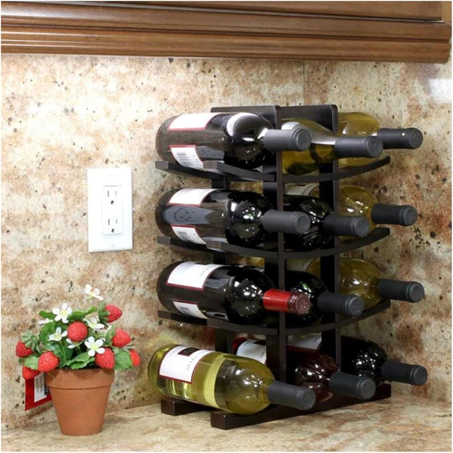 OXOAMP 4-Tier Freestanding Wine Rack Cabinet