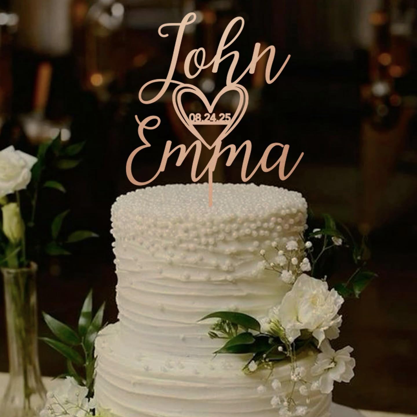 Custom Wooden Mr and Mrs Cake Topper