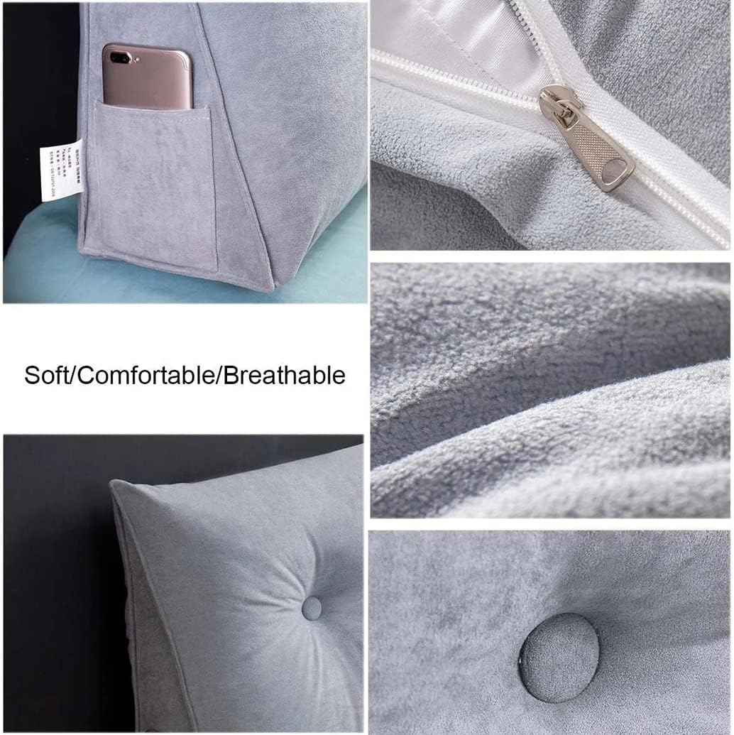 GHJL Headboard Pillow Triangular Reading Support 100cm Light Blue