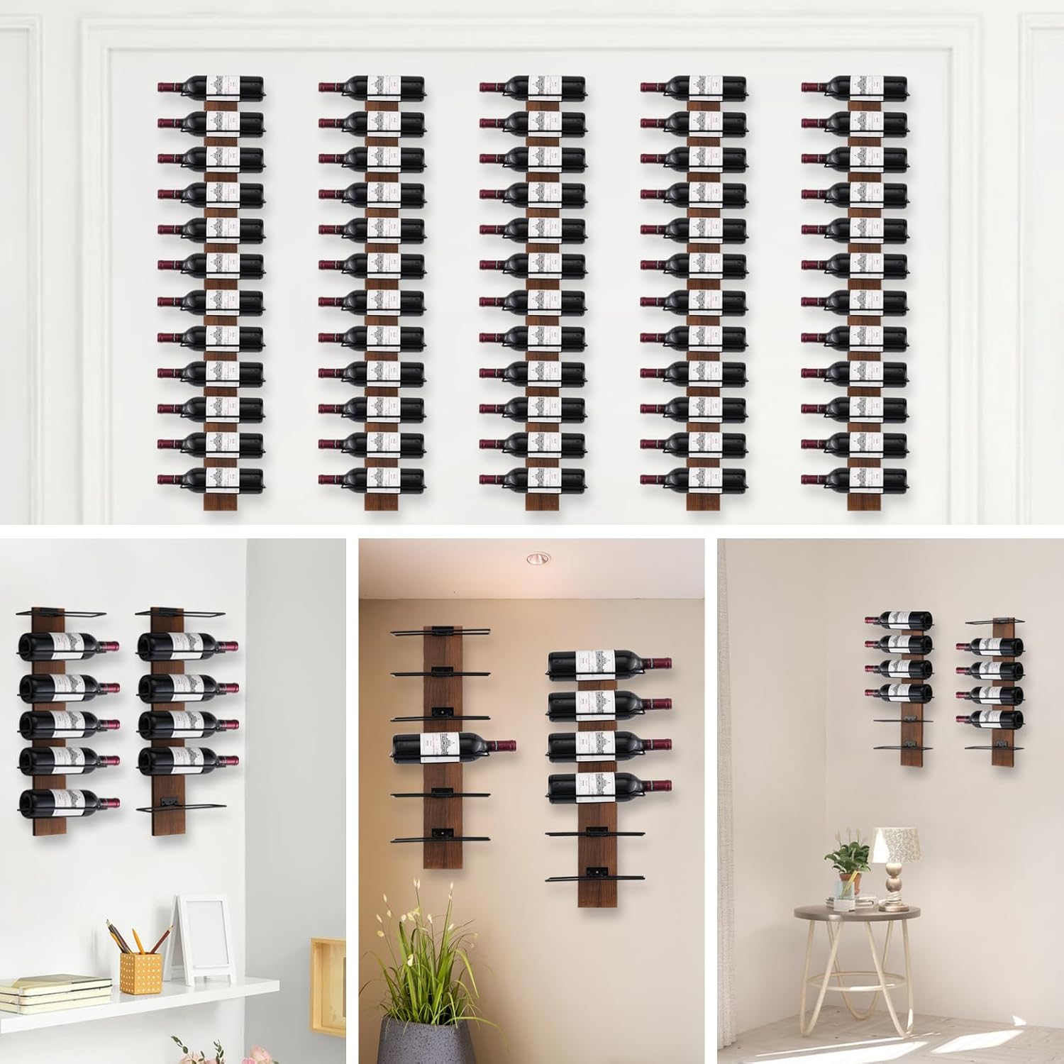 CBYJK Wall-Mounted Wine Rack for 12 Bottles