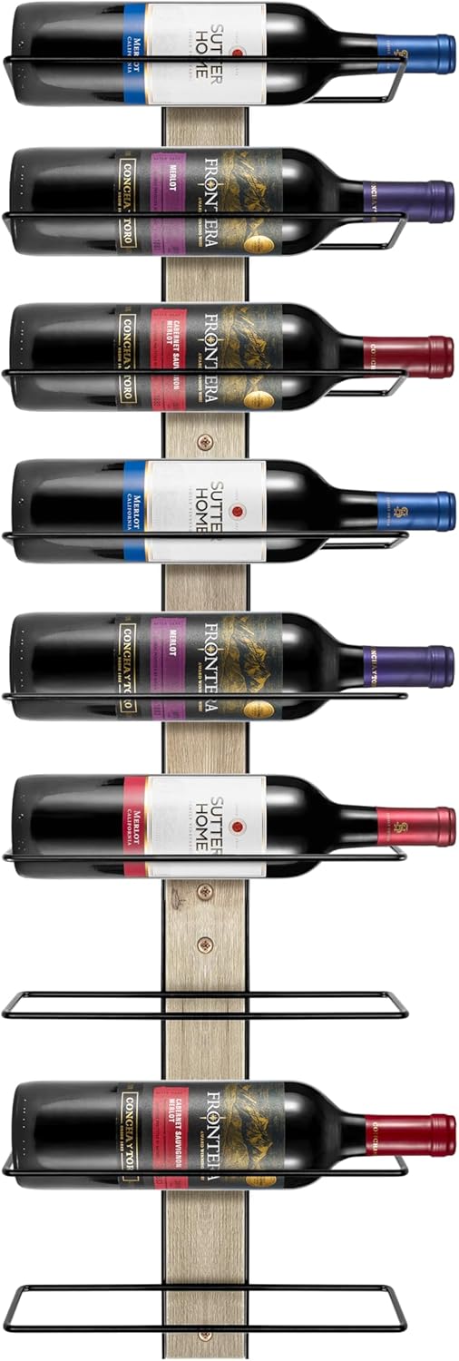 Sorbus Wall Mounted Wine Rack for 9 Bottles - Mahogany