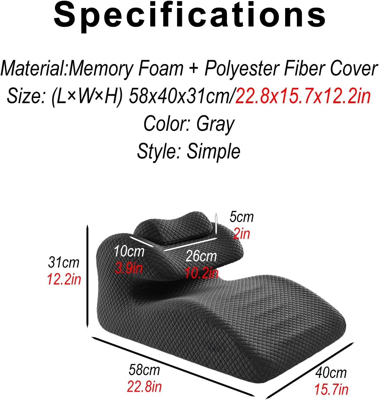Ergonomic Memory foam Prone Support Pillow for Adult