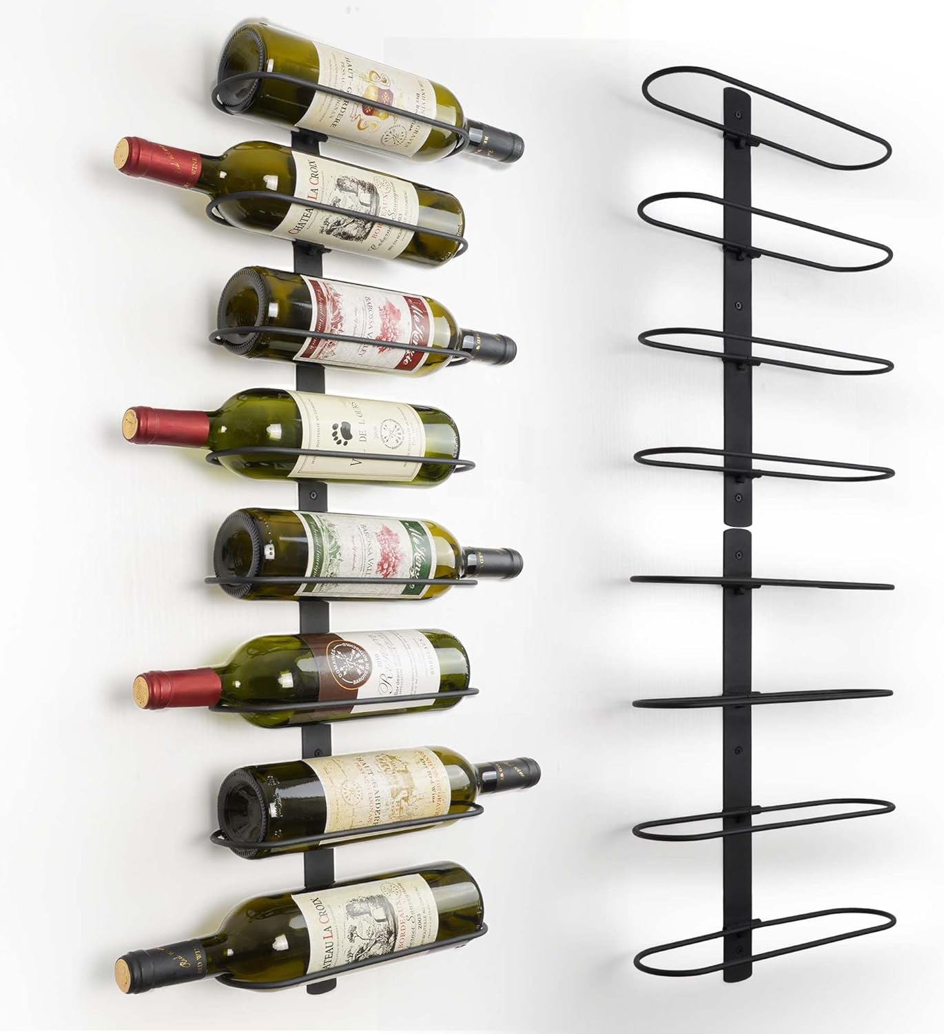AQAREA Wall-Mounted Wine Rack 8 Bottles SpaceSaver Organizer
