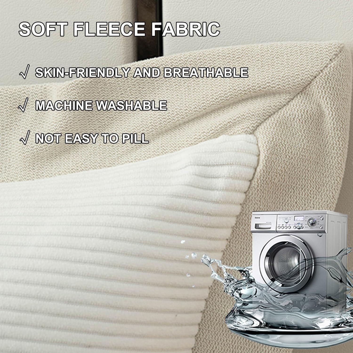 HIOSIEFUO Red Long Back Pillow with Washable Cover