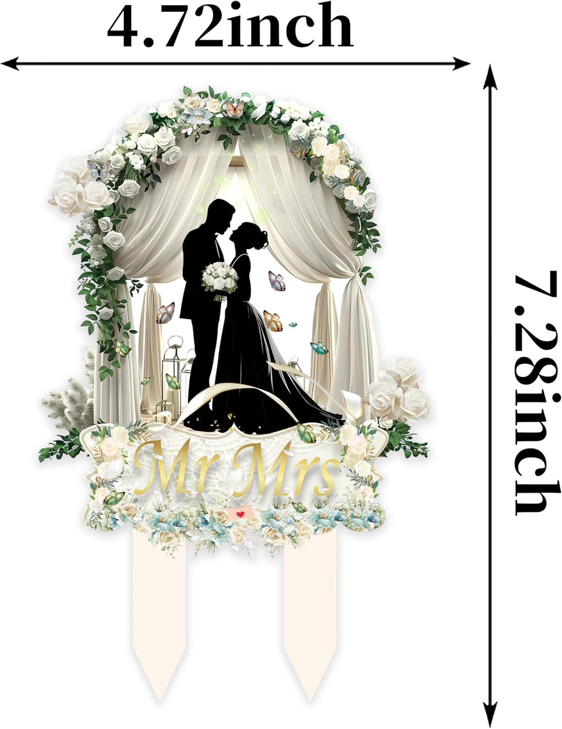 Mr and Mrs Wedding Cake Toppers for Cake Decorations