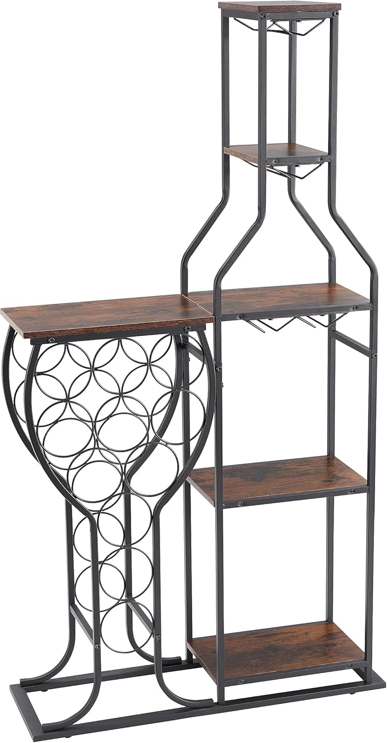 Freestanding Wine Rack 11 Bottles 5 Tier Storage Shelves