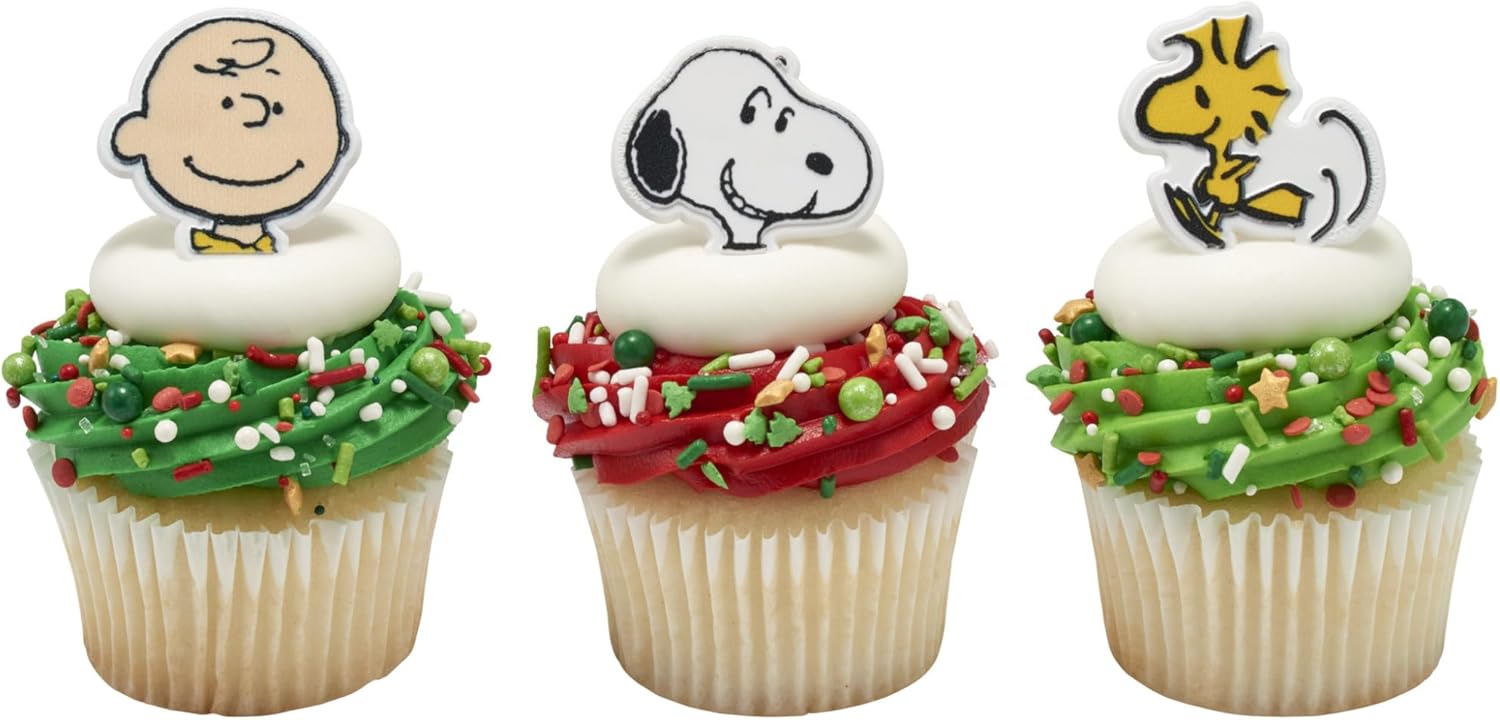 DecoPac Peanuts Characters Cupcake Rings - 24 Pack