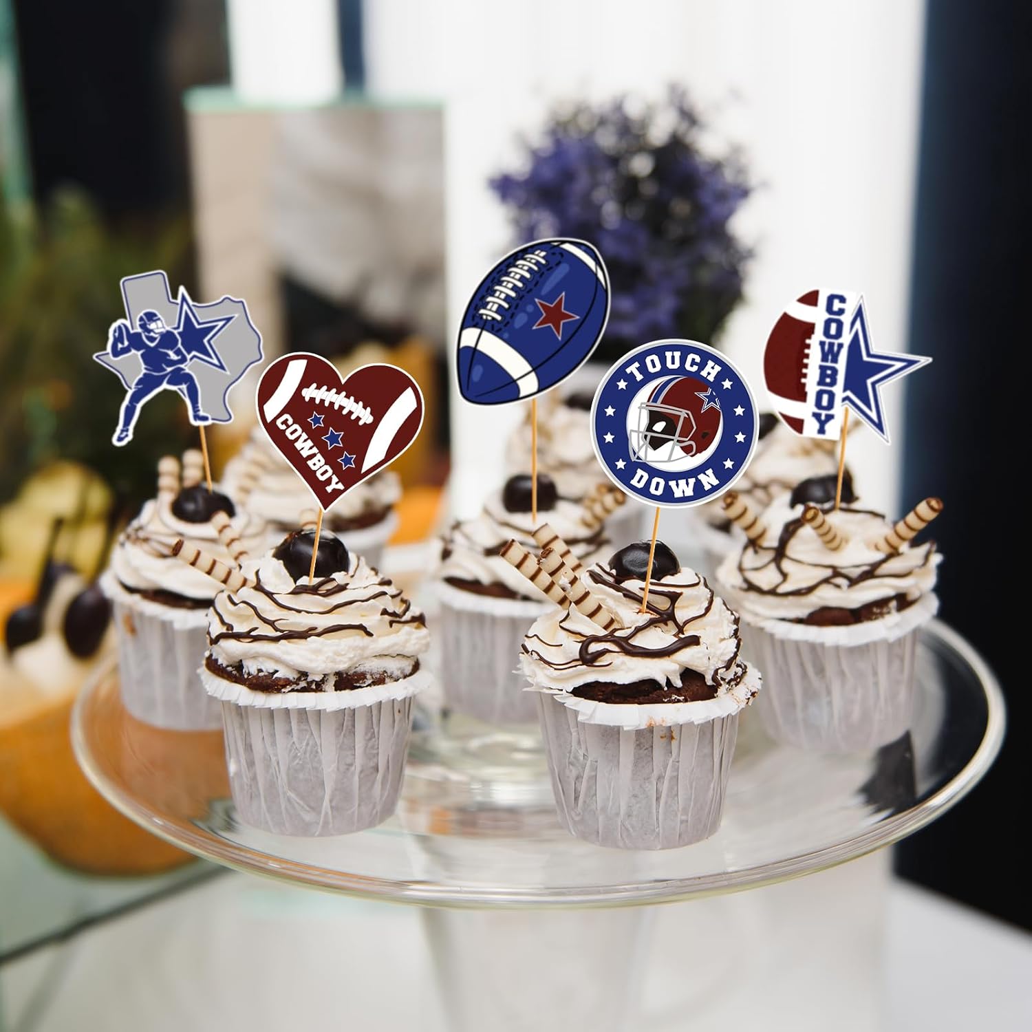 Cowboy Football Cupcake Topper Set 24 Pcs