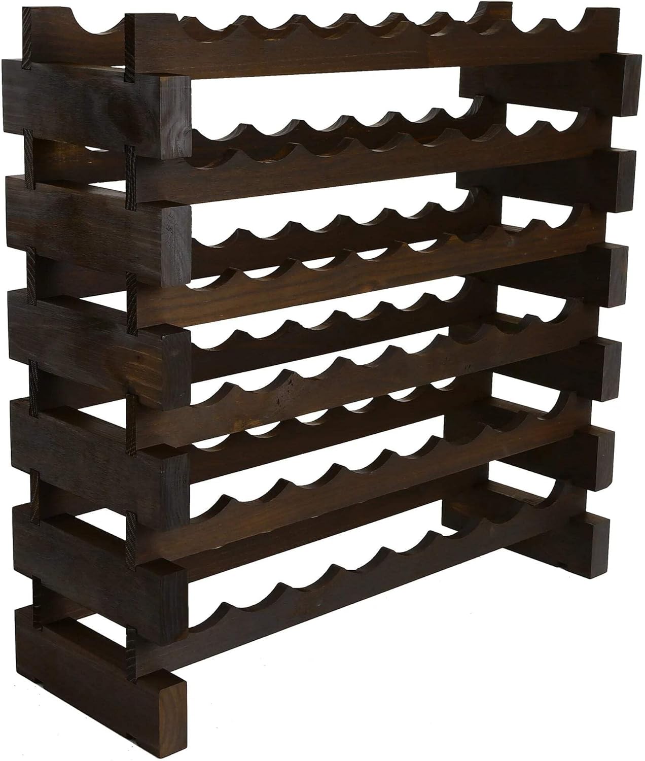 48 Bottle Wine Rack with Dark Stain Finish