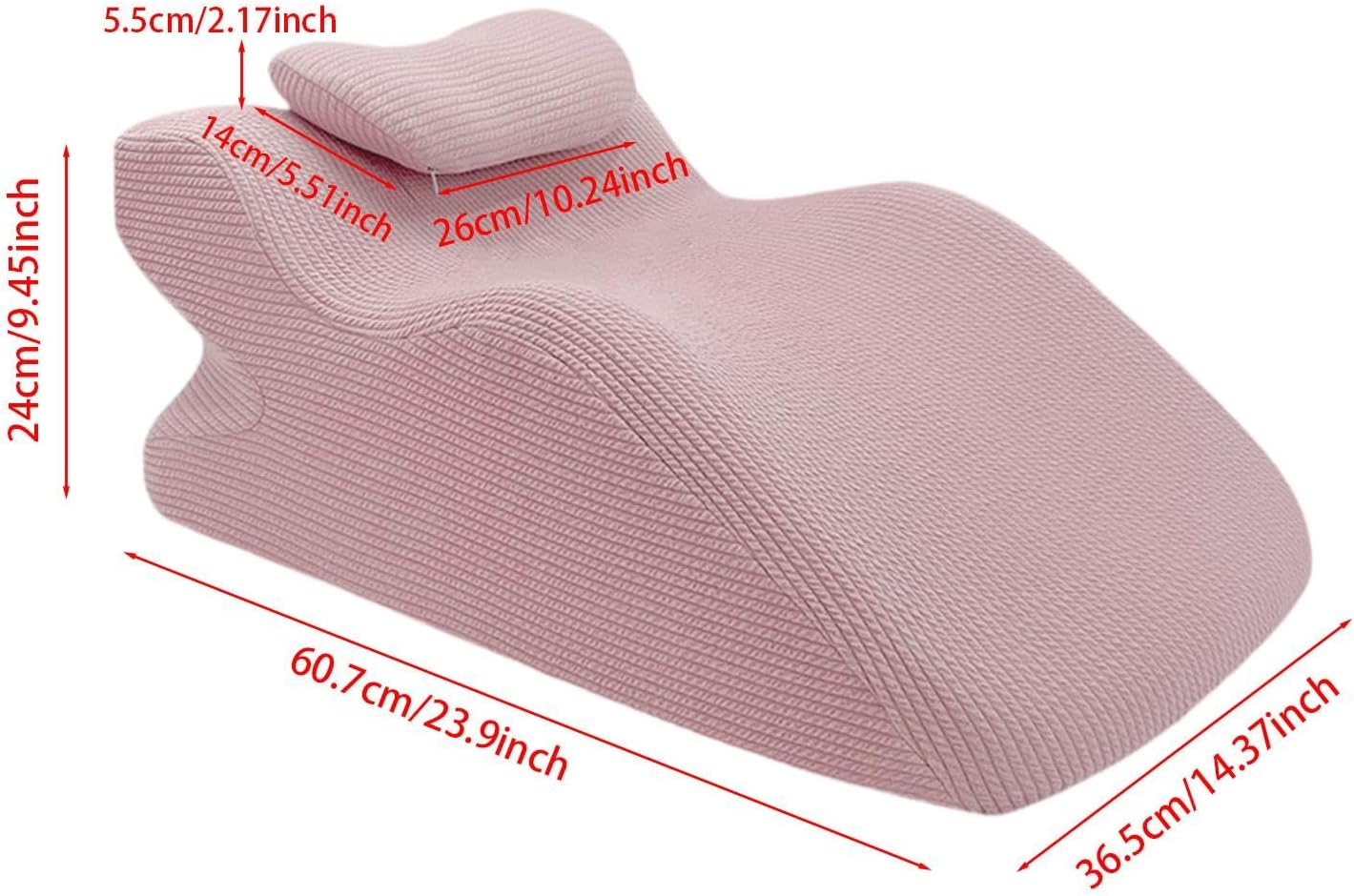 IEUDNS Face Down Pillow with Neck Support Wedge Pillow Washable Cover Pink