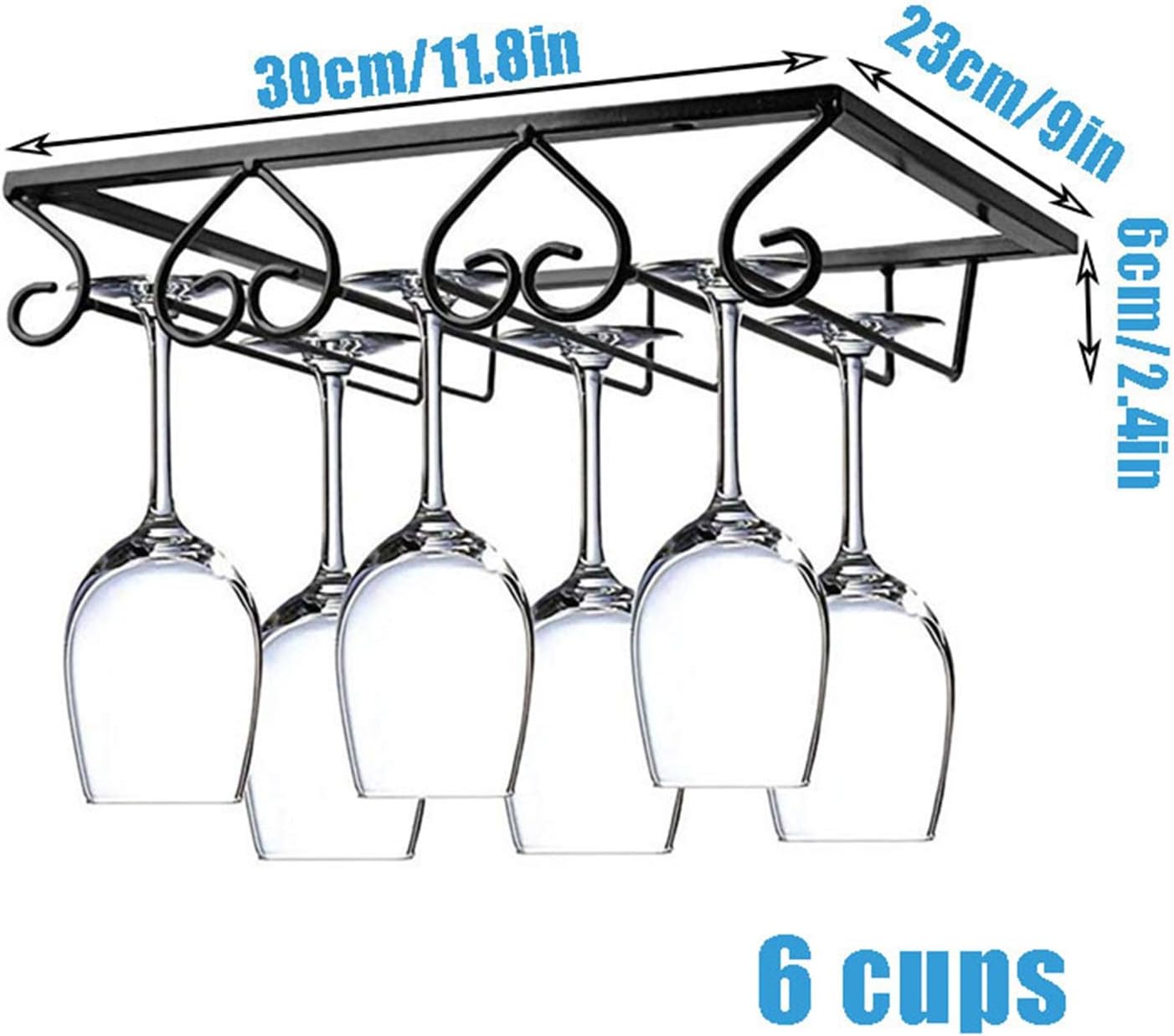 CGF Wall-Mounted Wine Rack Organizer Black 3040506070x23x6cm