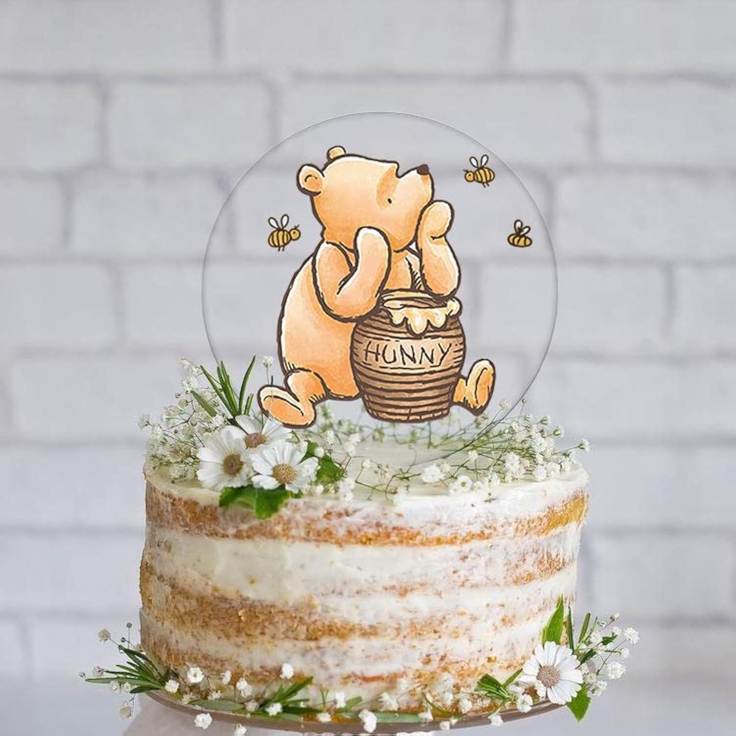 Winnie Cake Topper 5 Inch Acrylic Baby Shower Decoration