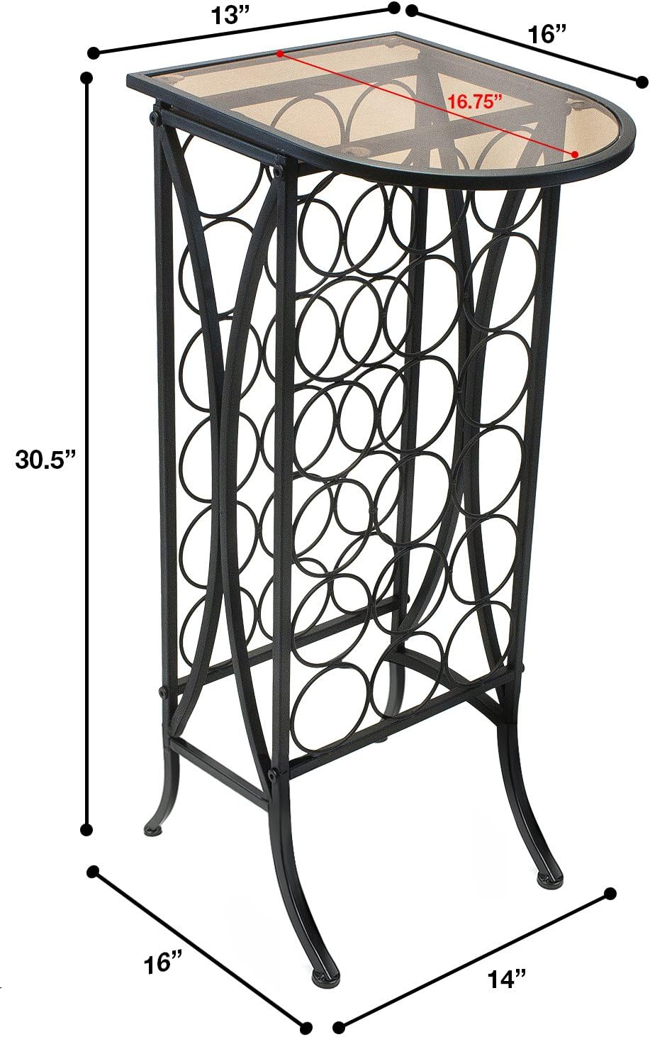 Sorbus Bordeaux Chateau Style Wine Rack Stand Holds 18 Bottles
