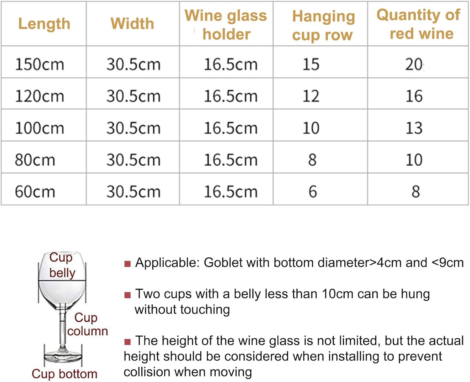 ShyhHts Wall Mounted Wine Rack - 120cm Durable Adjustable