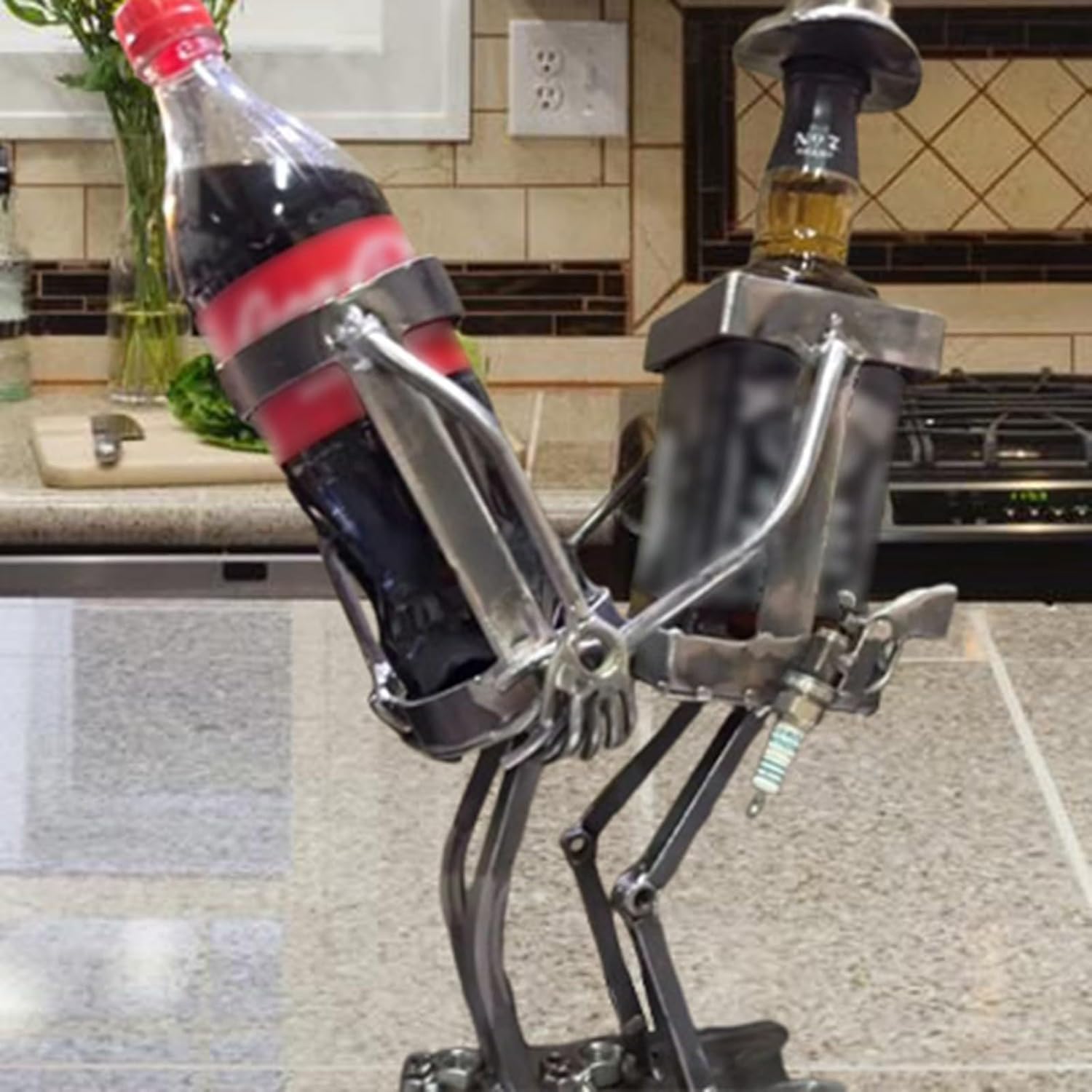Stylish Tabletop Wine Rack - Freestanding Metal Holder for Home Use