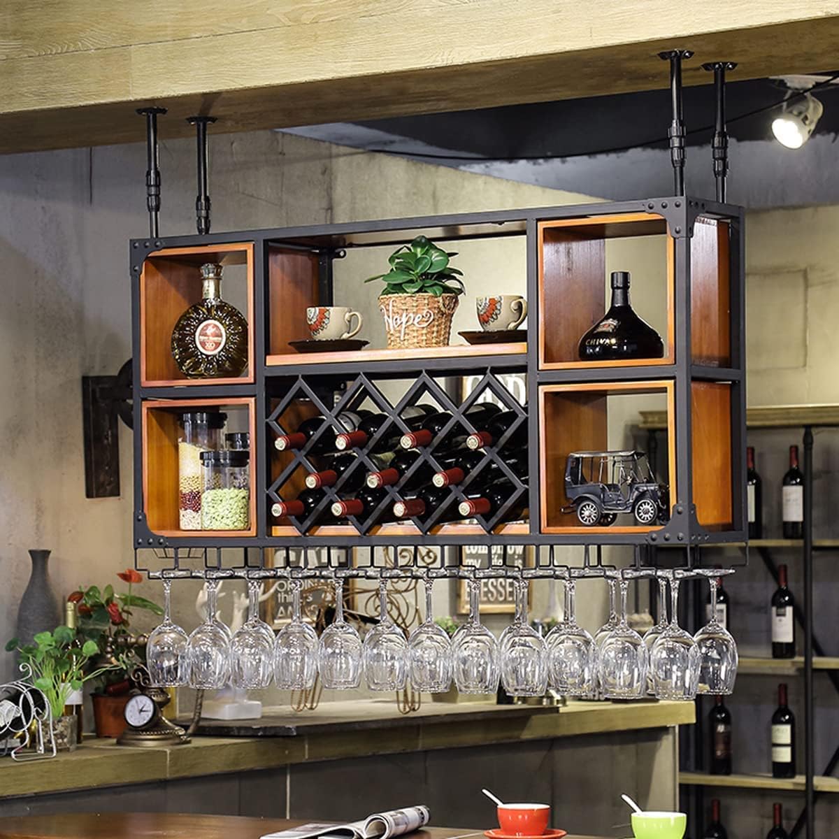 ZJDYDY Wall-Mounted Wine Rack Cabinet