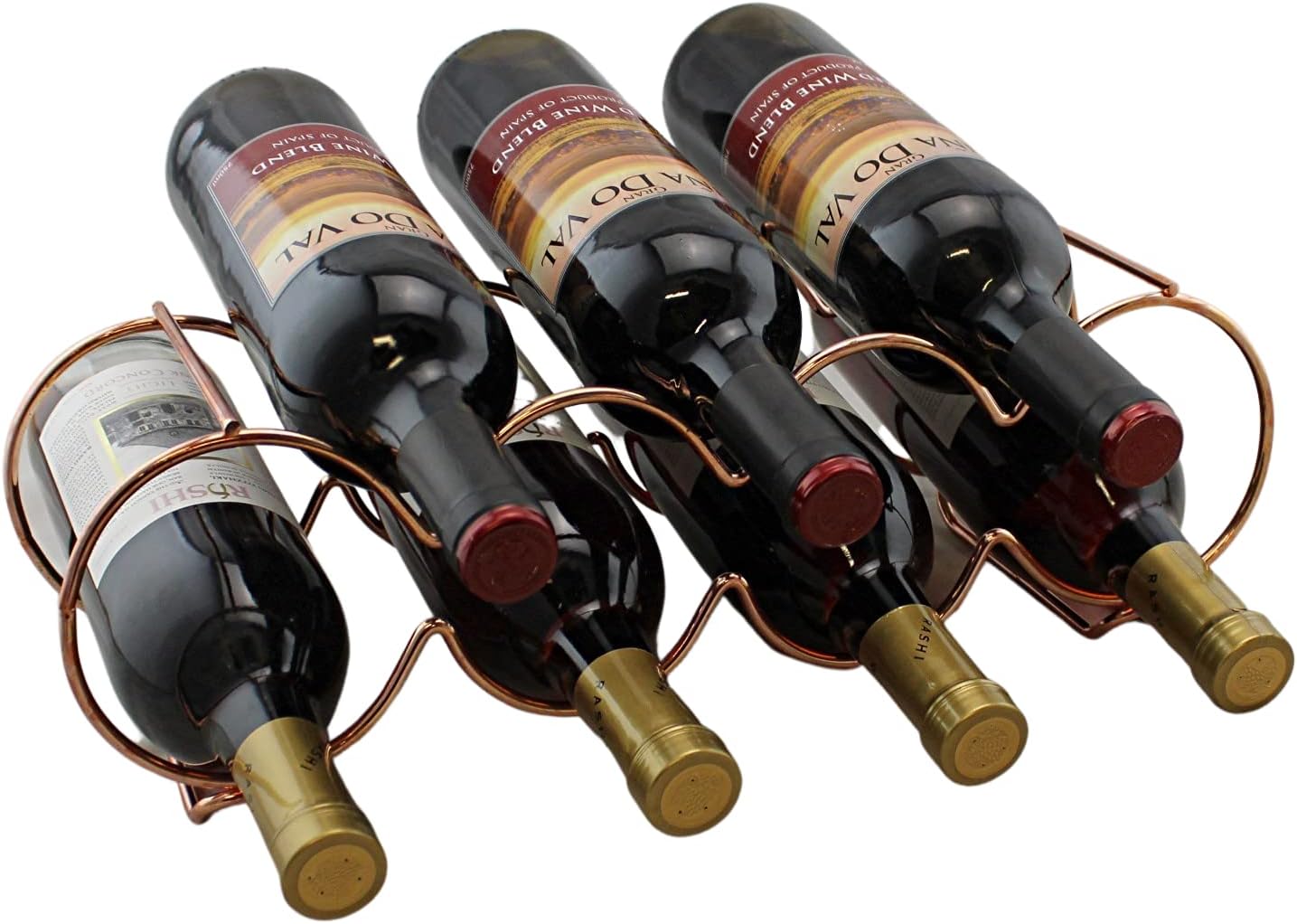 Dependable Industries Rose Gold Wine Rack - 7 Bottle Capacity