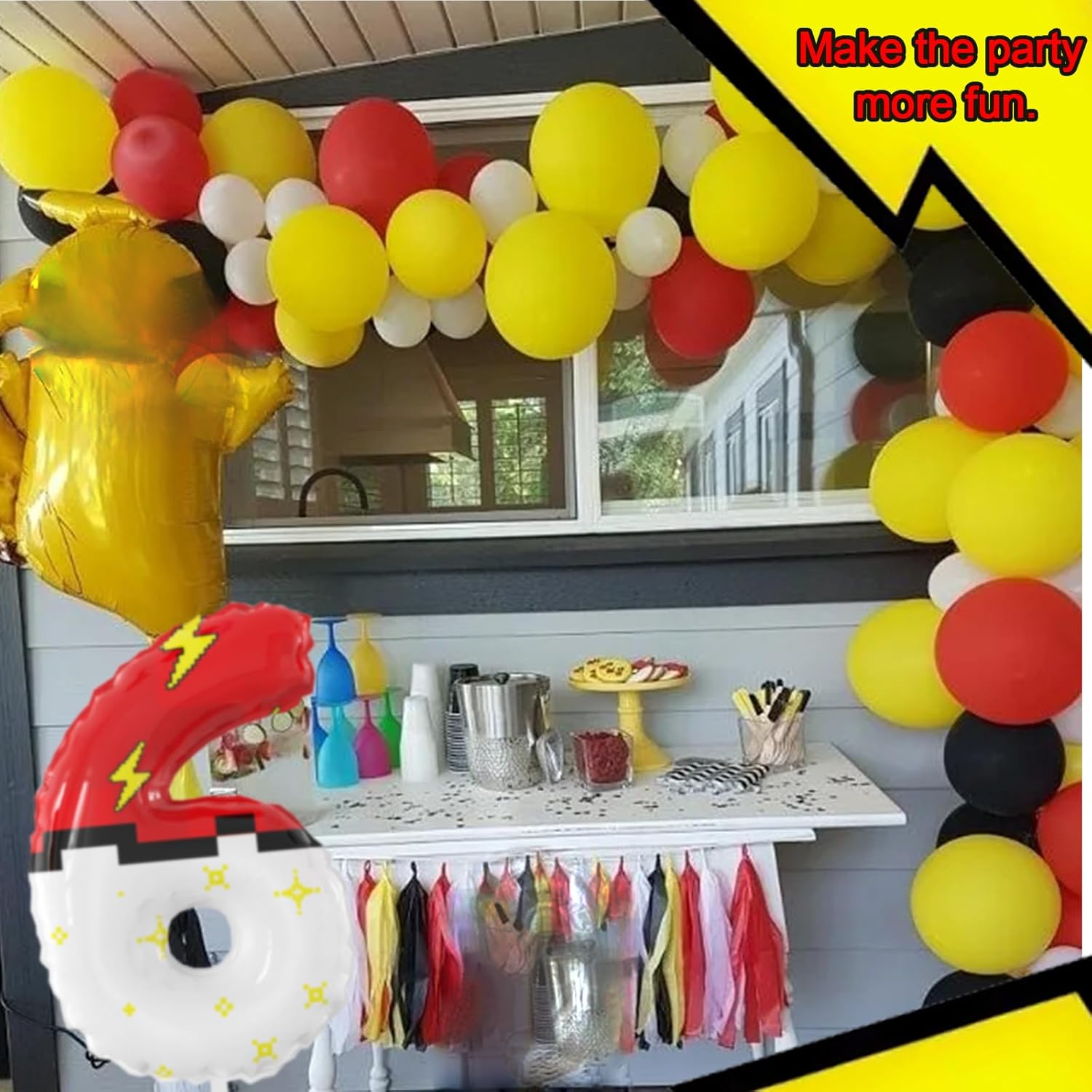40 Inch Giant Red White Cartoon Number Foil Balloons Set