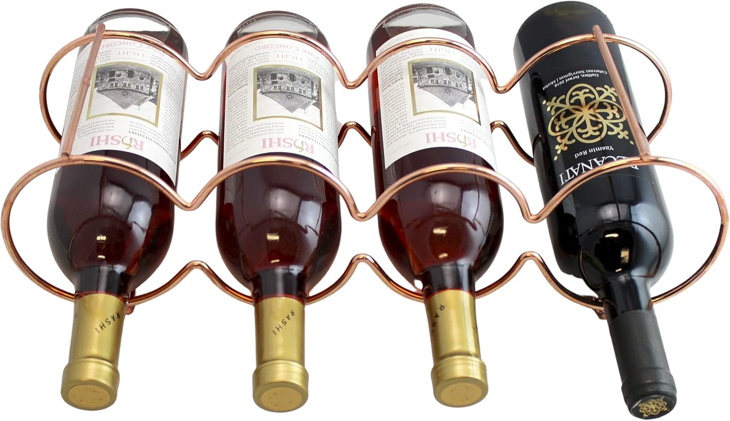 Dependable Industries Rose Gold Wine Rack - 7 Bottle Capacity