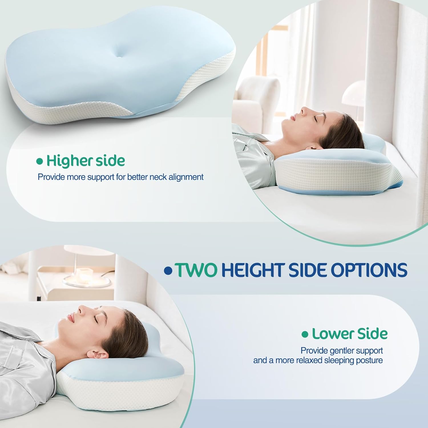 JOYENERGY Ergonomic Cervical Pillow with Memory Foam