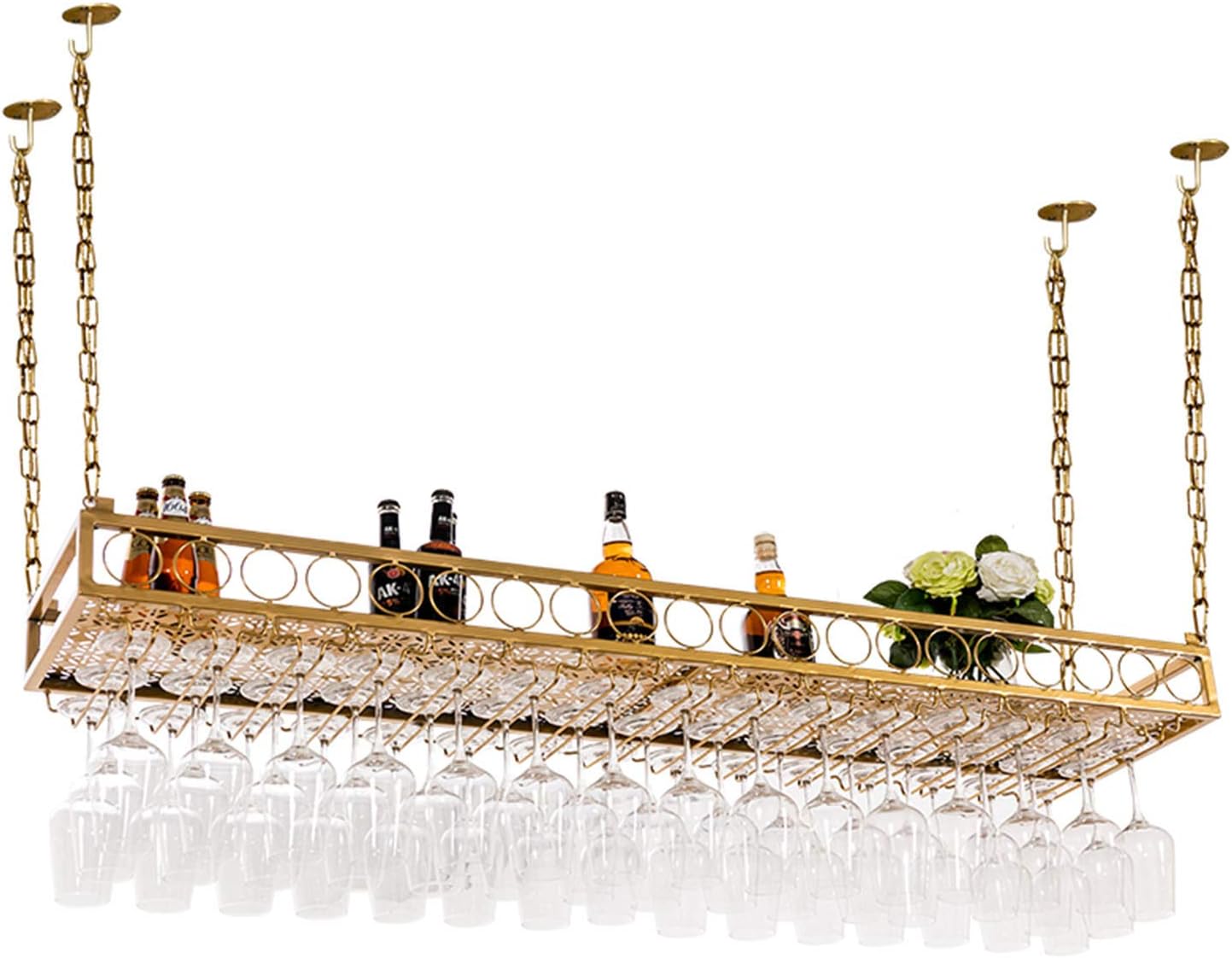 ShyhHts Wall Mounted Wine Rack - 120cm Durable Adjustable