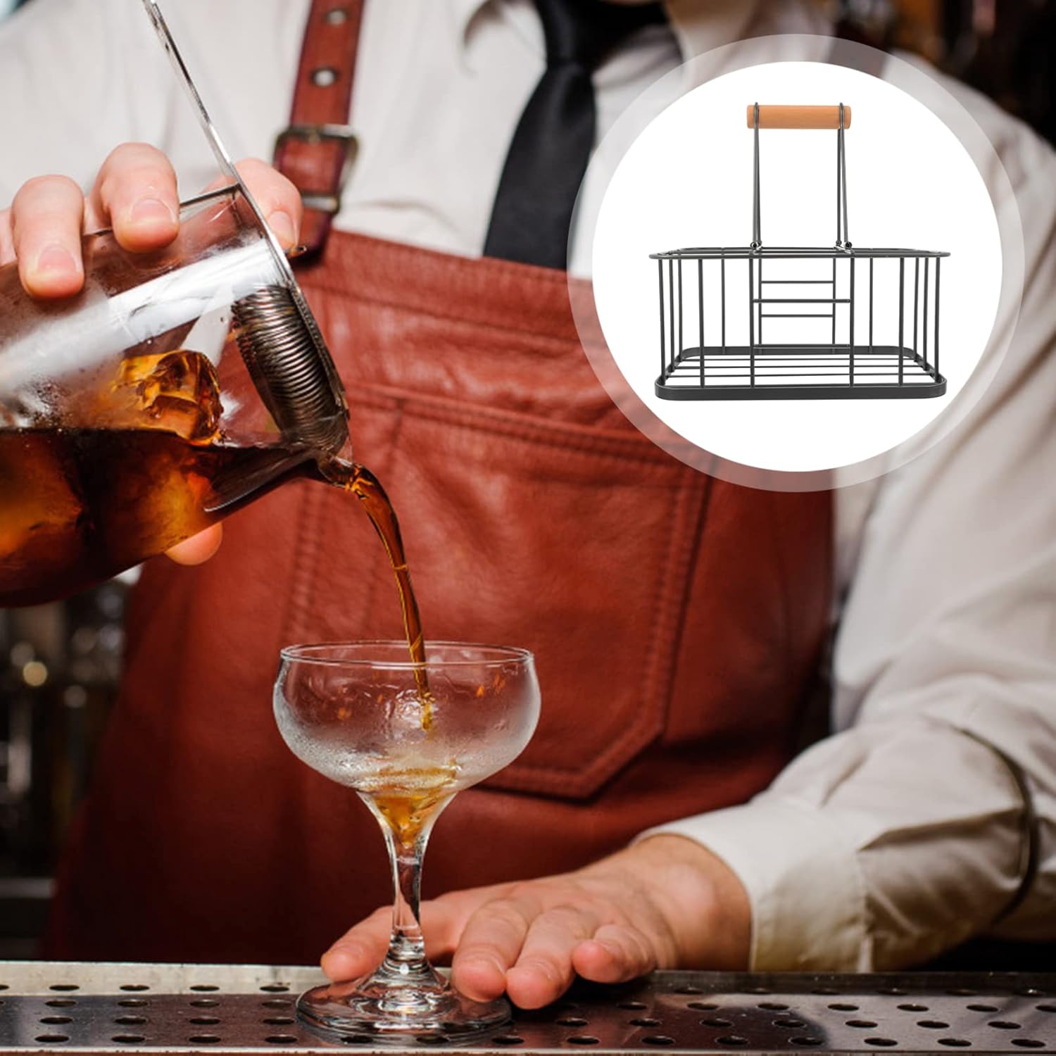 Zerodeko 6-Bottle Wine Holder with Stable Base