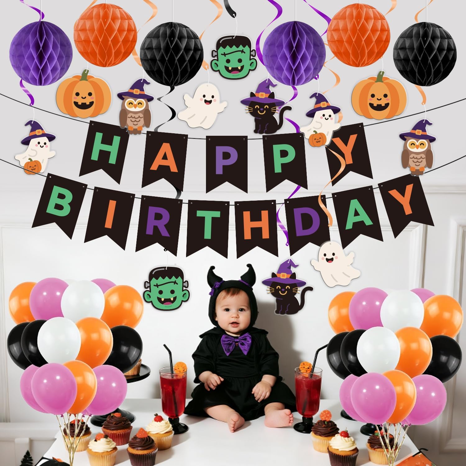 Happy Halloween Birthday Party Decor Set