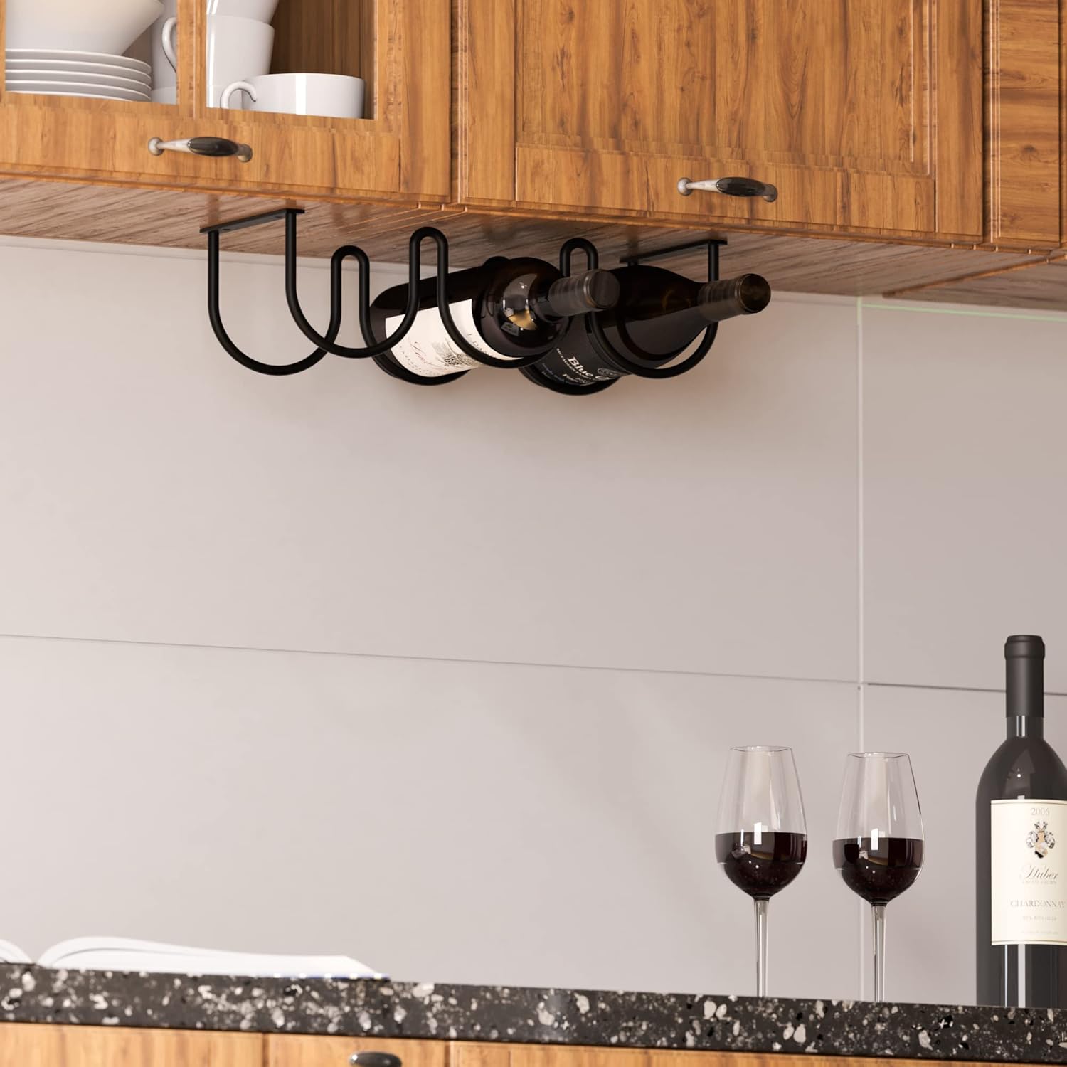 Wallniture Dijon 3-Bottle Wall Mounted Wine Rack