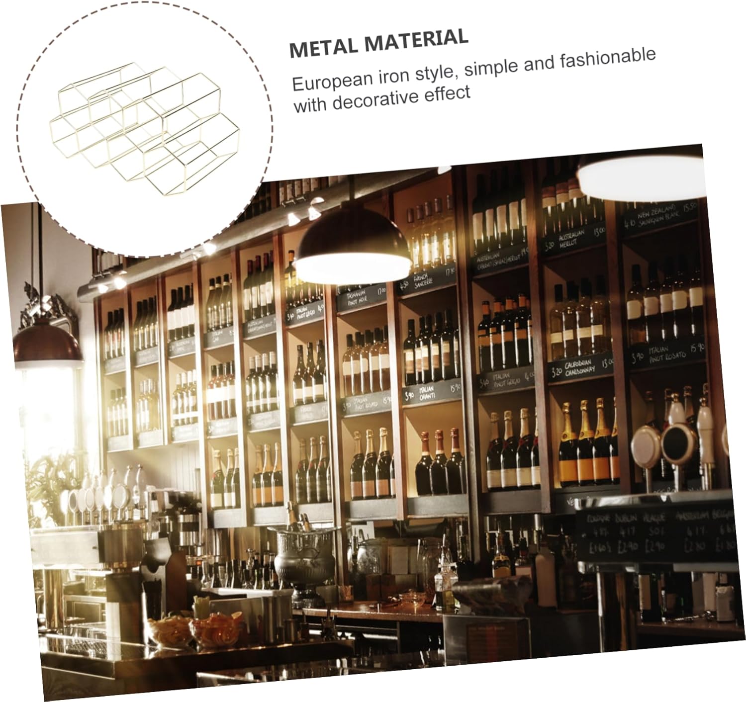 Mikinona Double Layer Freestanding Wine Rack with Gold Finish