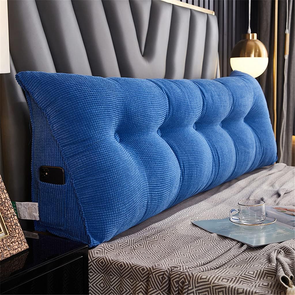 ZZYK Soft Double Bed Triangular Wedge Pillow with Removable Cover 35 Blue