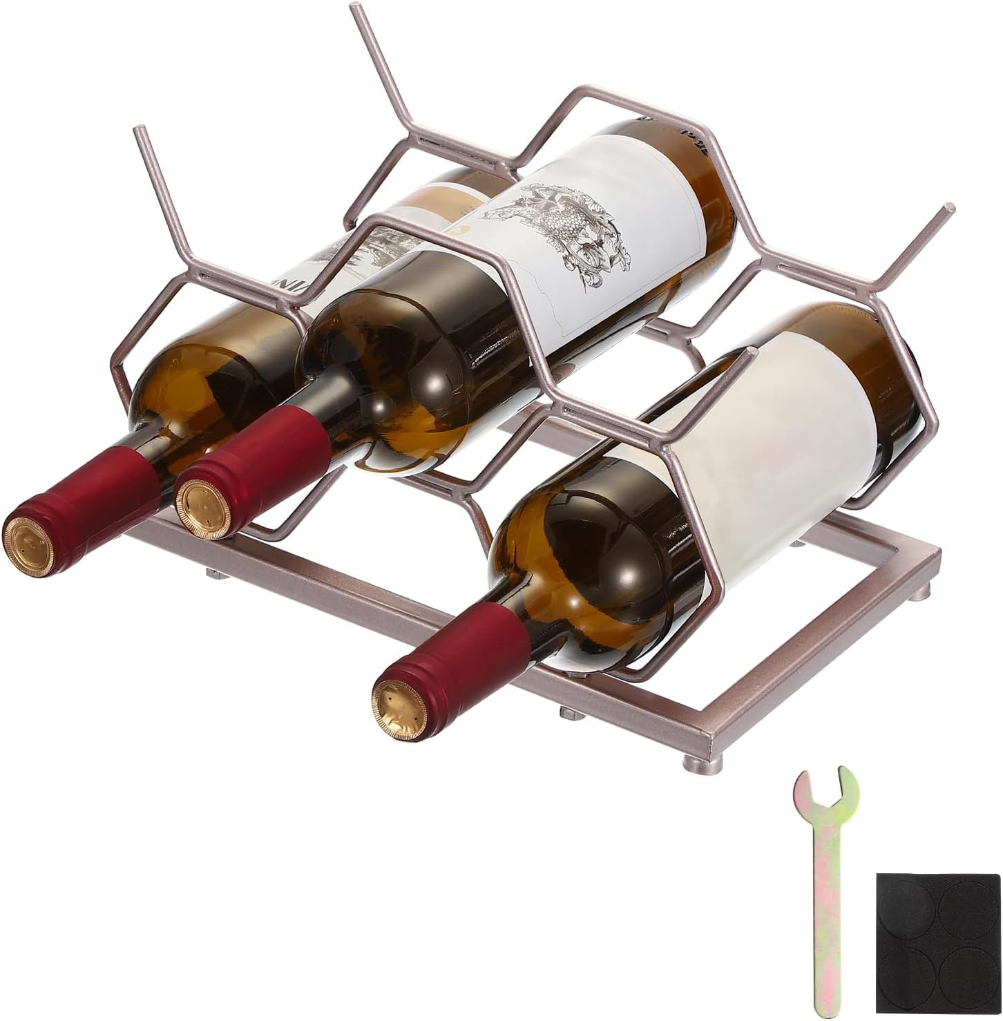 Uxcell 5-Bottle Tabletop Wine Rack with Wrench