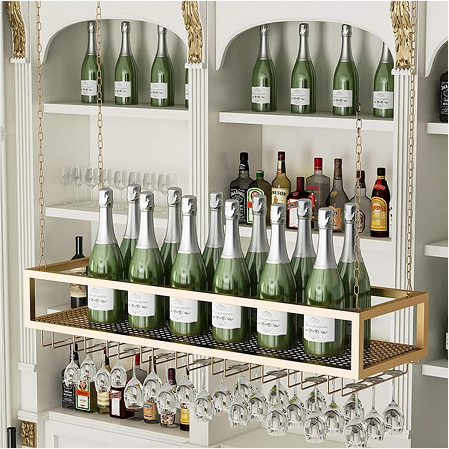 ALDEPO Adjustable Wine Rack Ceiling Organizer