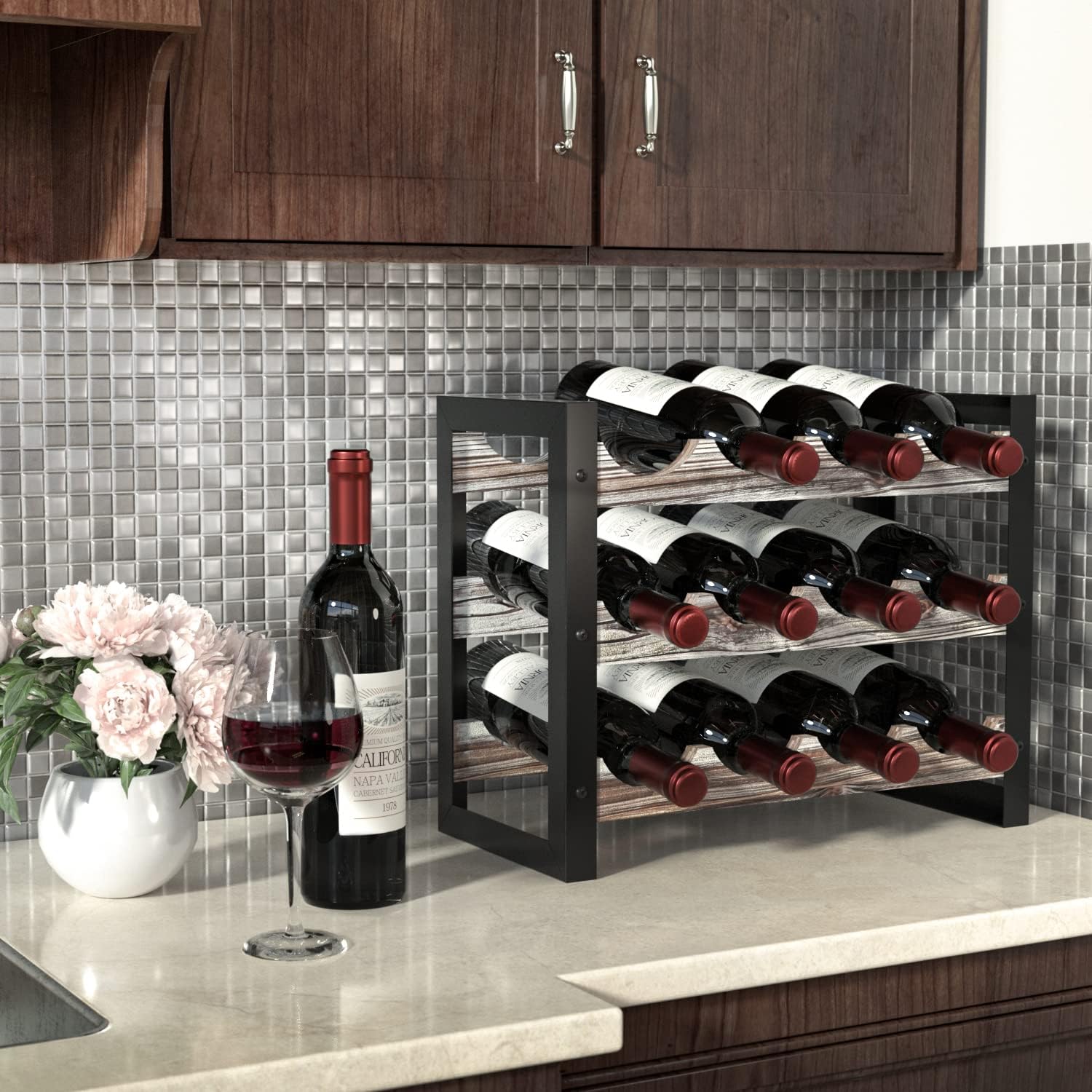 JACKCUBE Design 3 Tier Freestanding Wine Rack