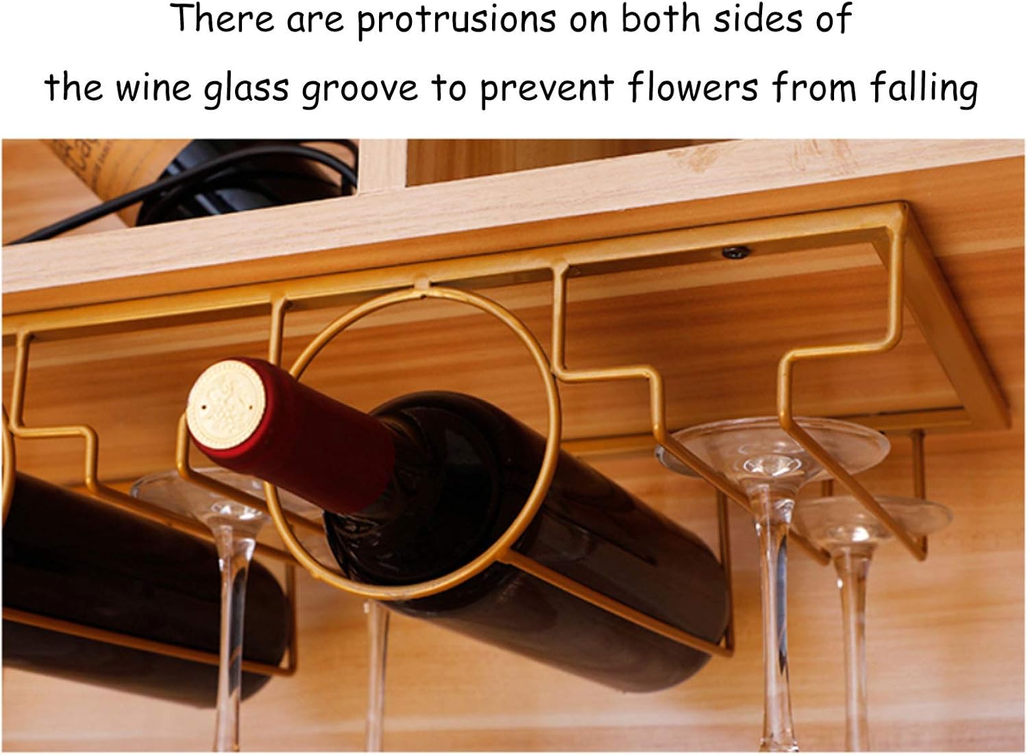Premium Wall-Mounted Wine Rack with Glass Holder