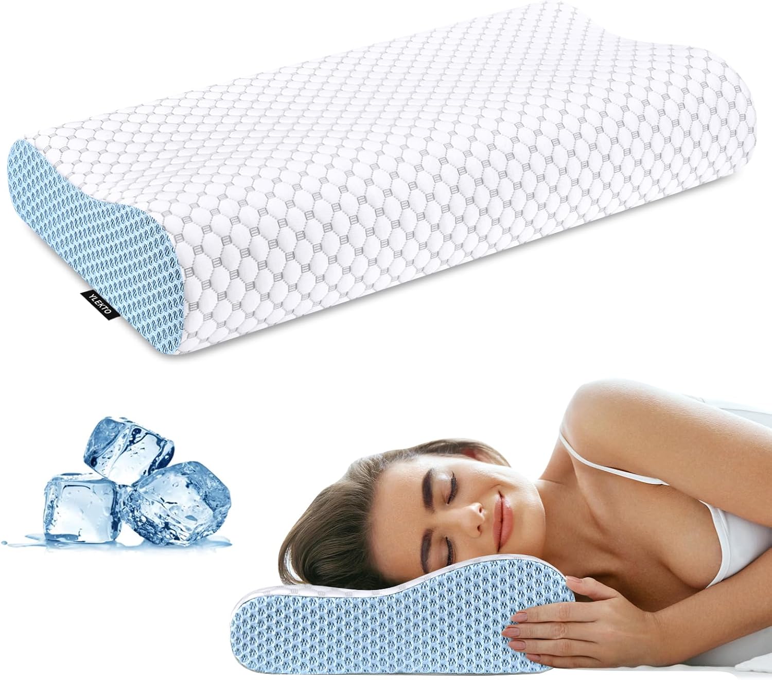 Besyodo Cervical Neck Pillow - Cooling Memory Foam for Pain Relief