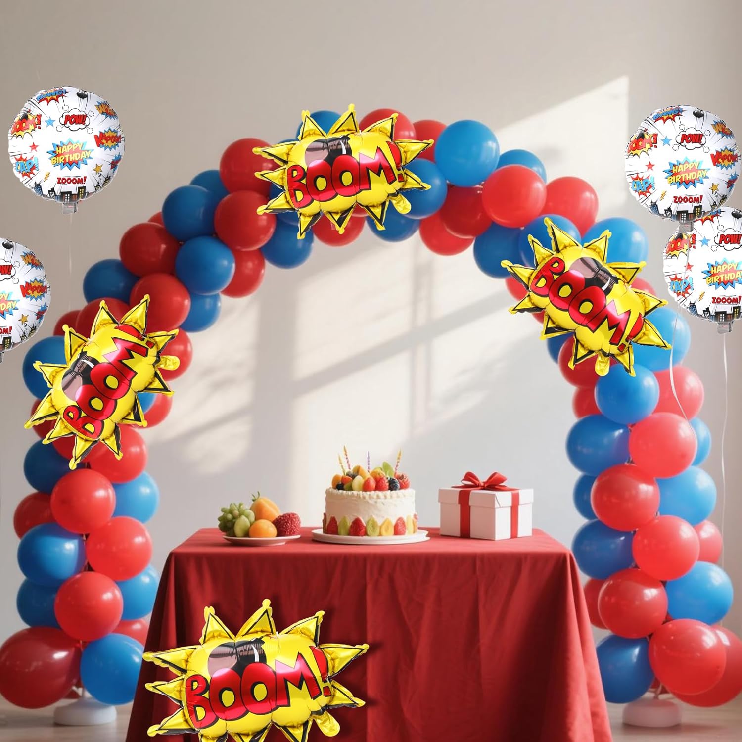 Lcoor 8Pcs Superhero Foil Balloons 18 Inches Birthday Decorations