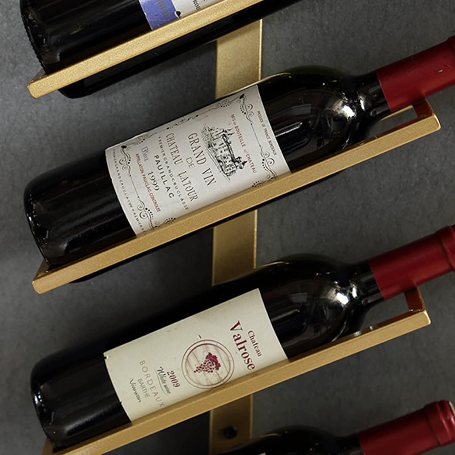 DFSY Wall-Mounted Wine Rack 6 Bottles Gold 1